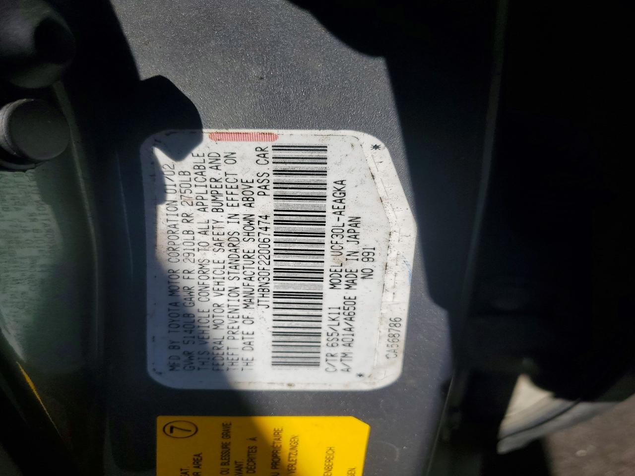 2002 Lexus Ls 430 Base Green vin: JTHBN30F220067474