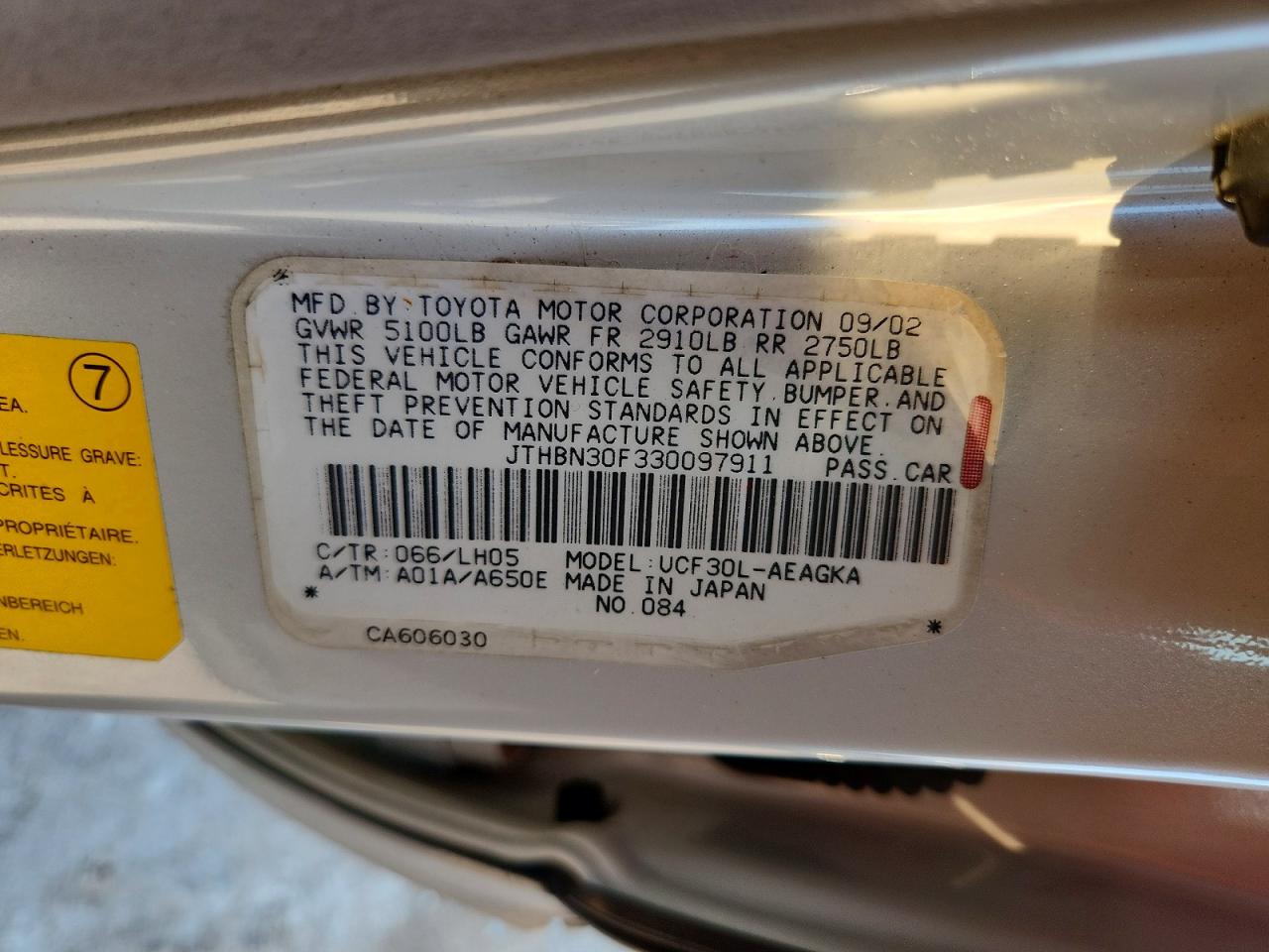 2003 Lexus Ls 430 Silver vin: JTHBN30F330097911