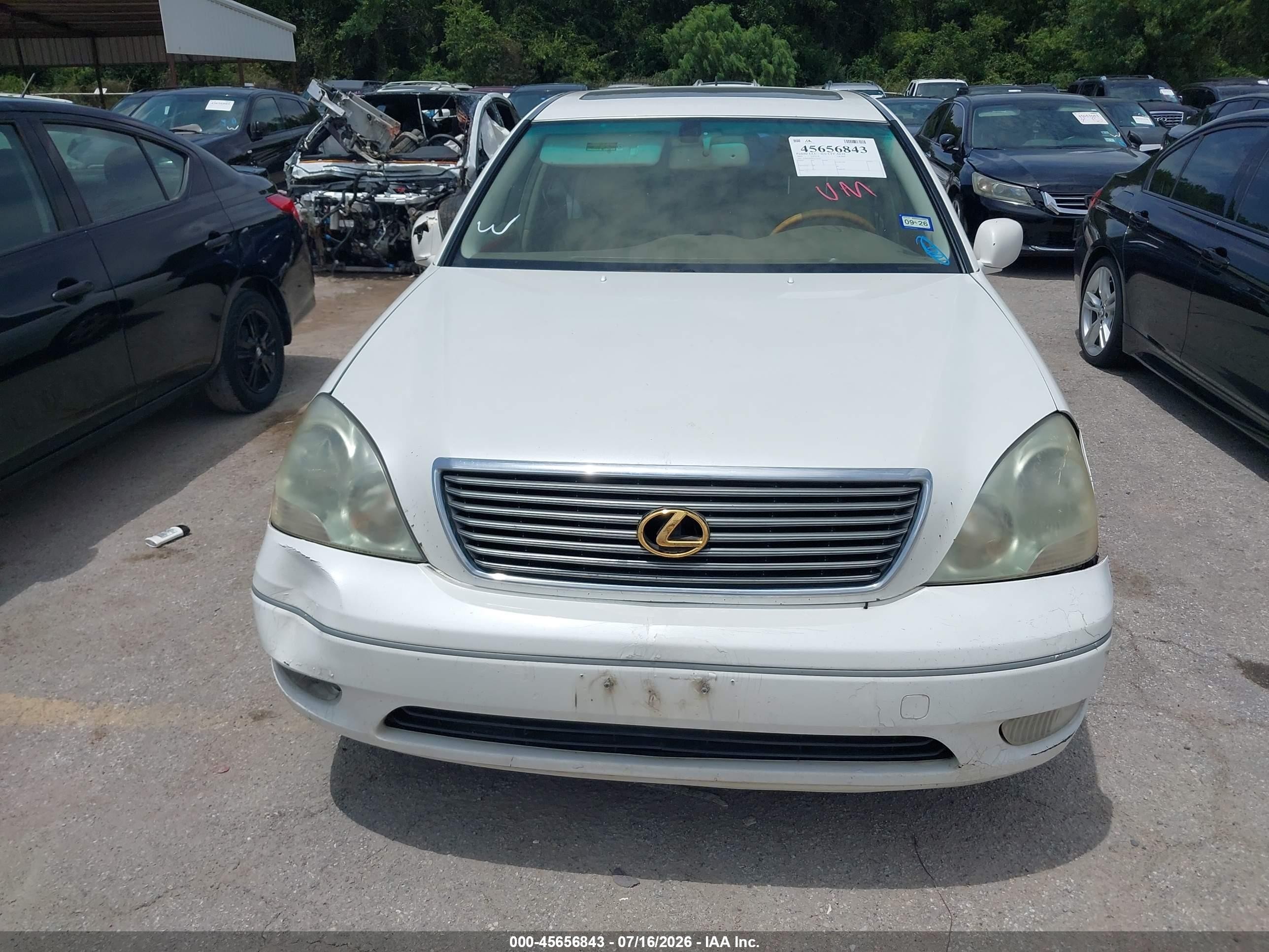 2003 Lexus Ls 430   White vin: JTHBN30F830119420