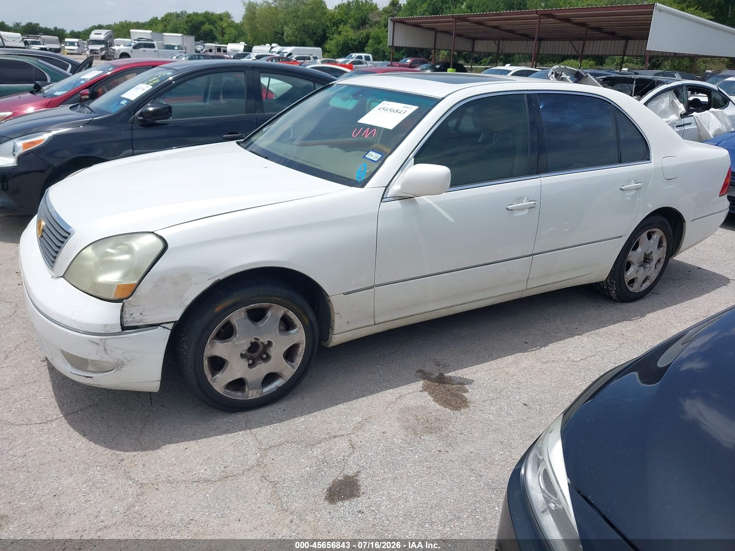 2003 Lexus Ls 430   White vin: JTHBN30F830119420