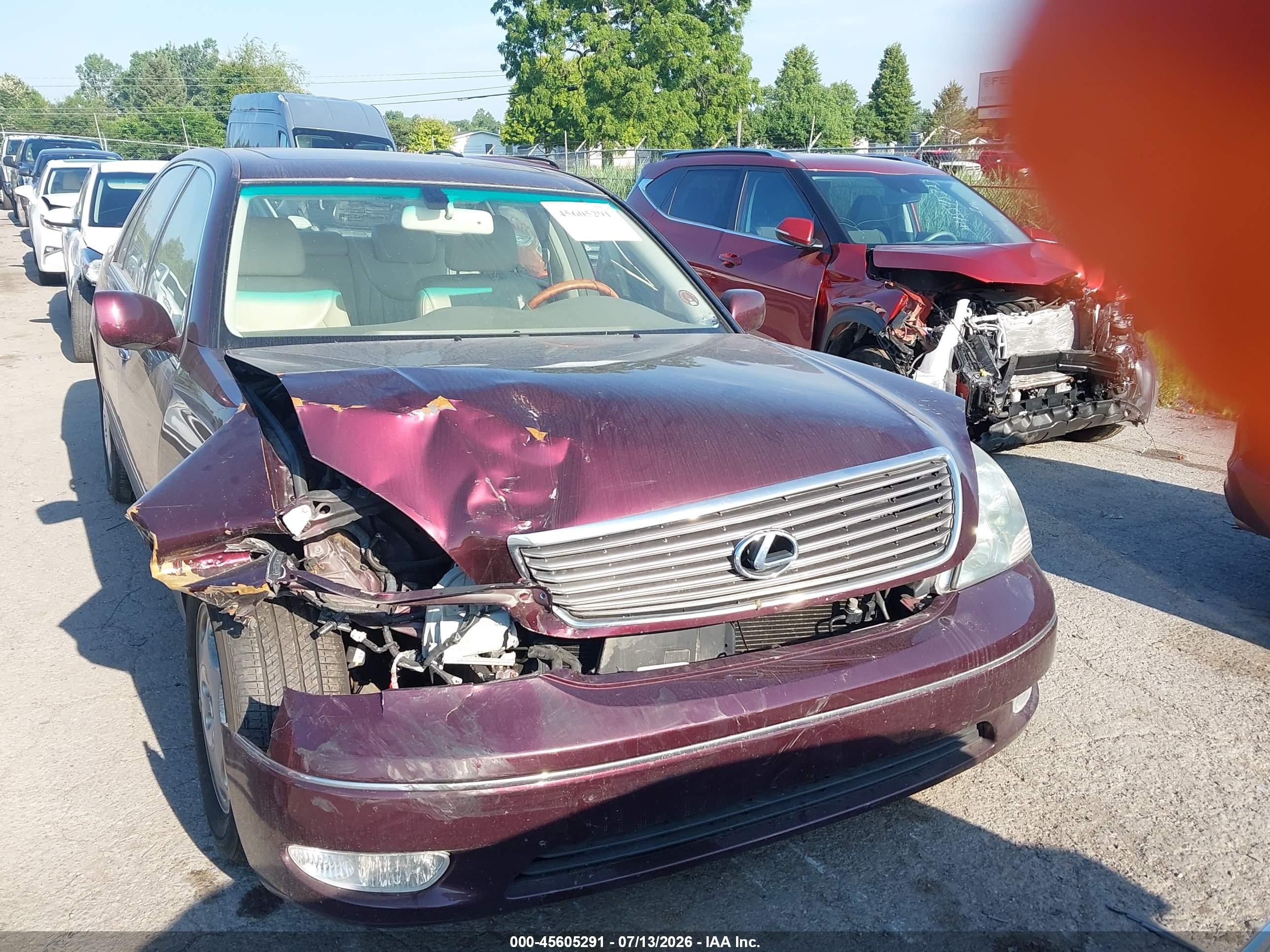 2001 Lexus Ls 430   Maroon vin: JTHBN30F910037175