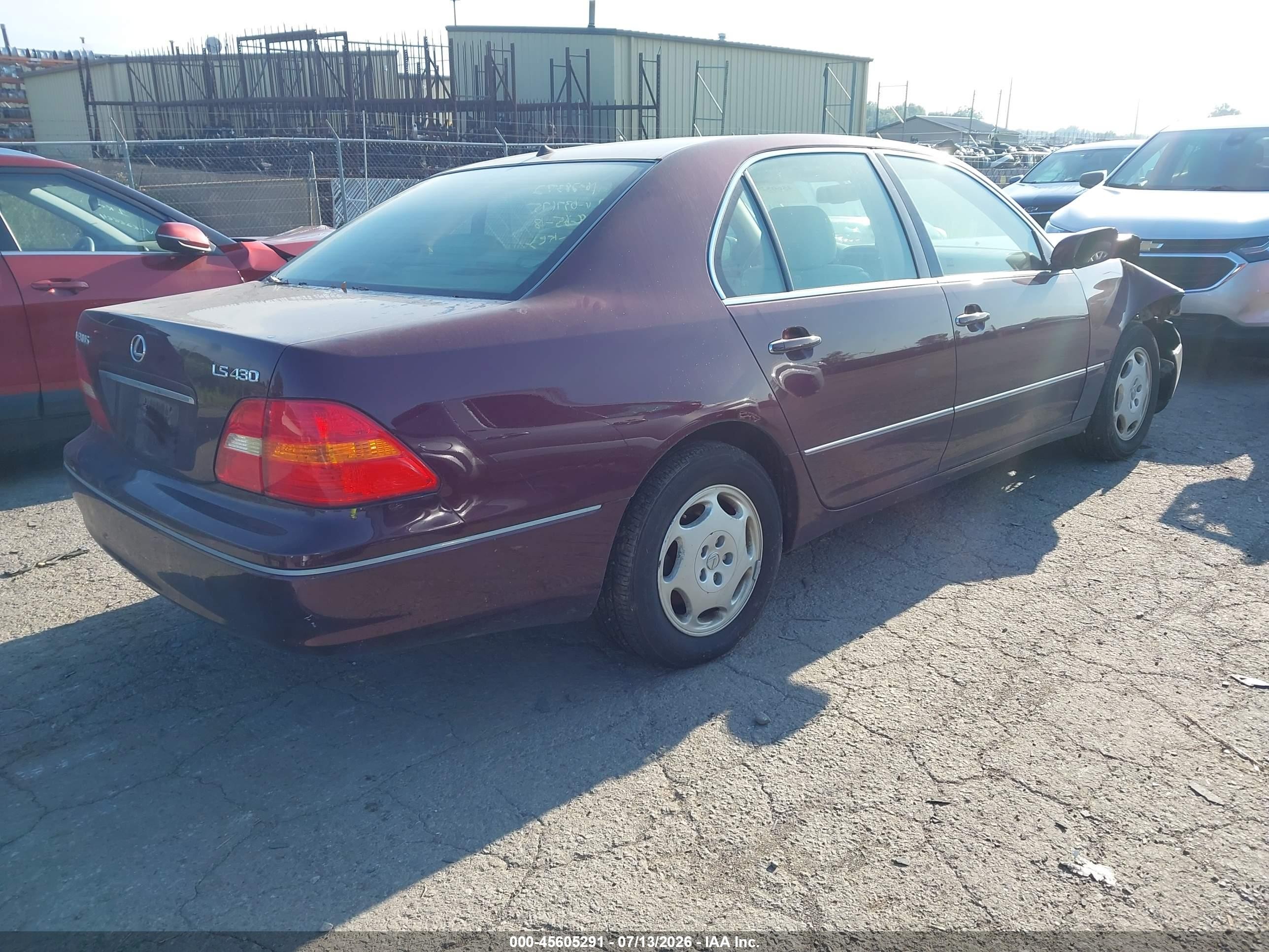 2001 Lexus Ls 430   Maroon vin: JTHBN30F910037175