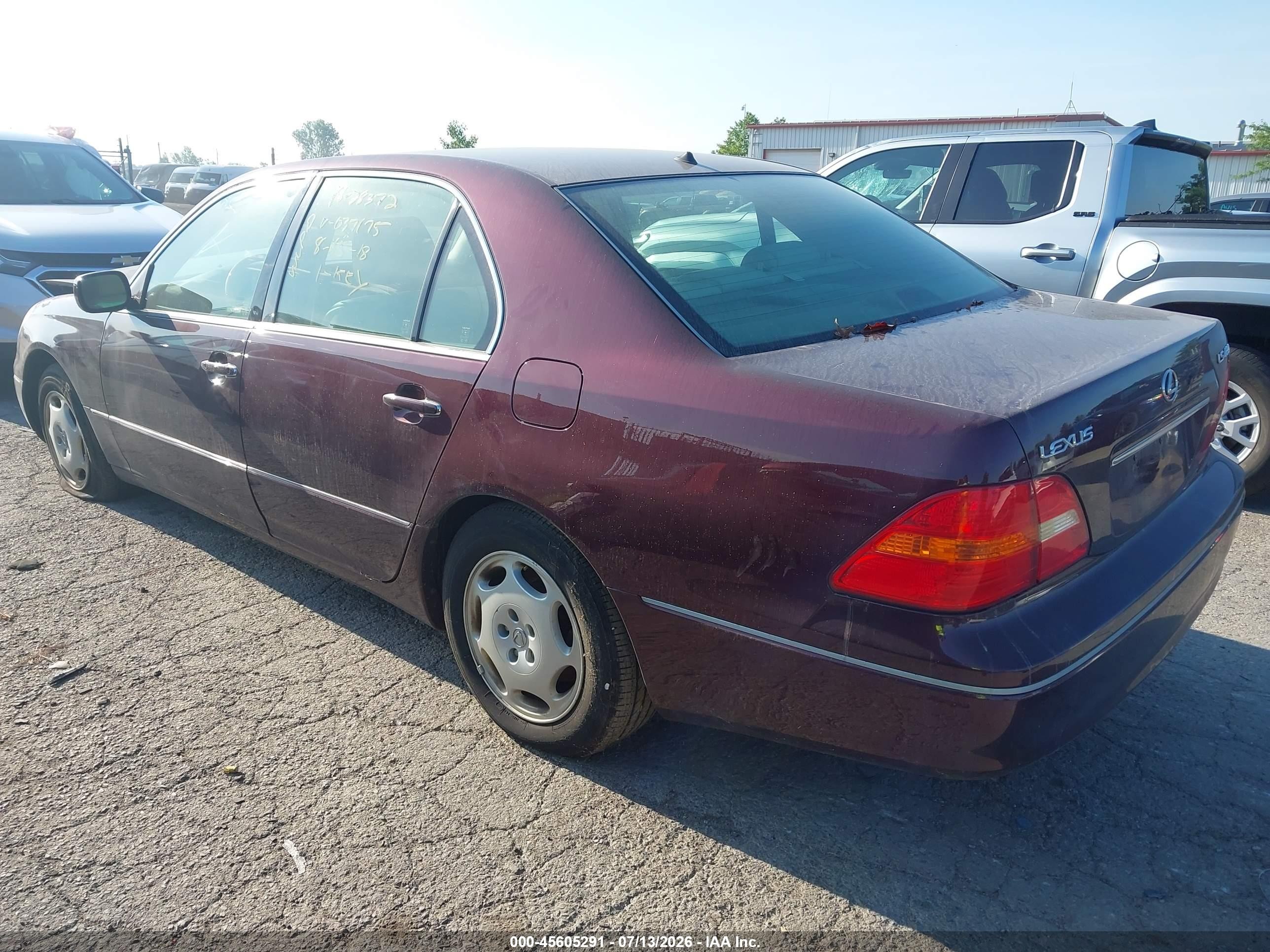 2001 Lexus Ls 430   Maroon vin: JTHBN30F910037175