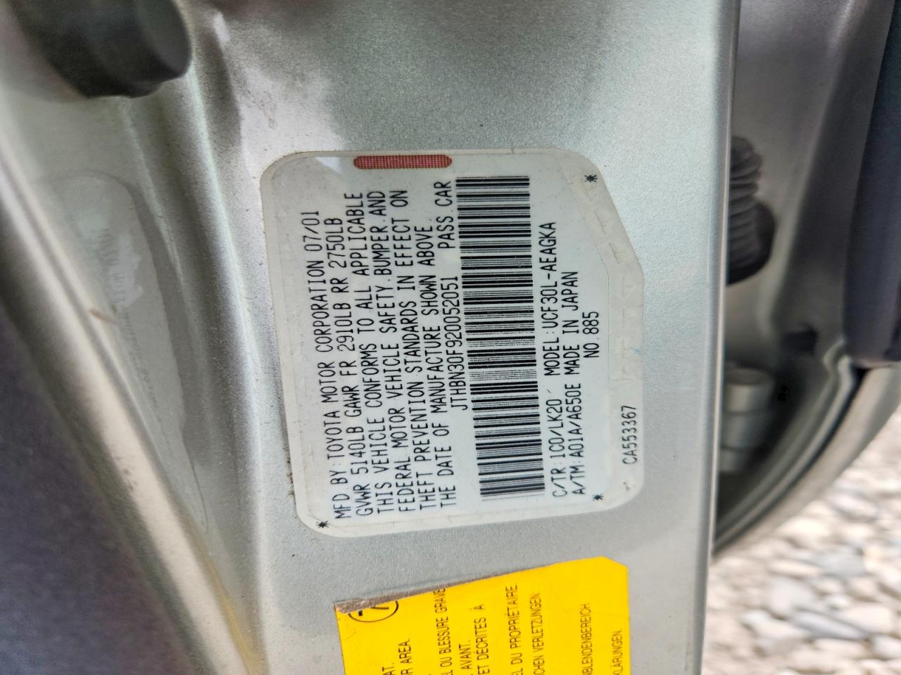 2002 Lexus Ls 430 Silver vin: JTHBN30F920052051