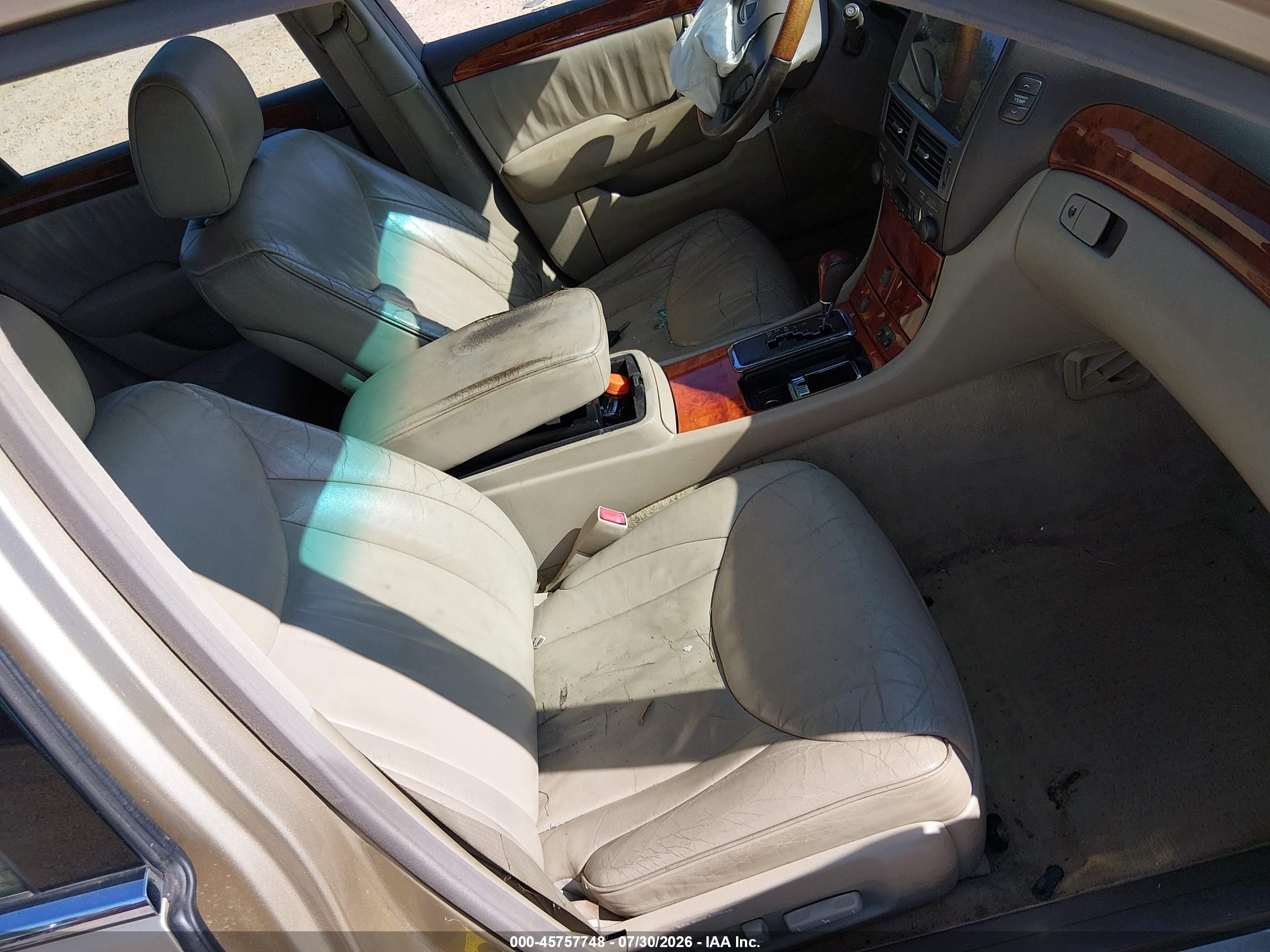 2002 Lexus Ls 430   Gold vin: JTHBN30F920063633