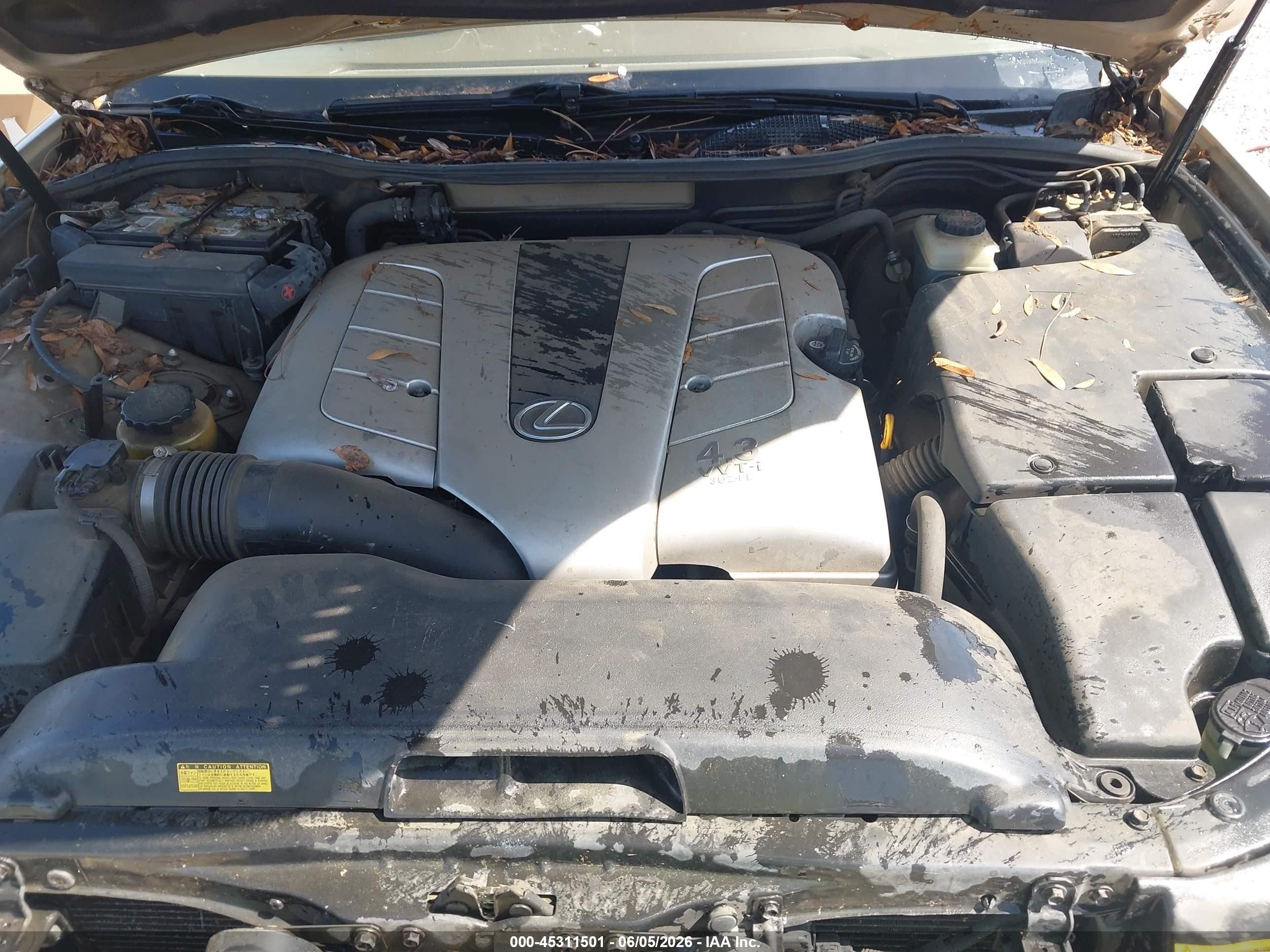2001 Lexus Ls 430   Gold vin: JTHBN30FX10051957