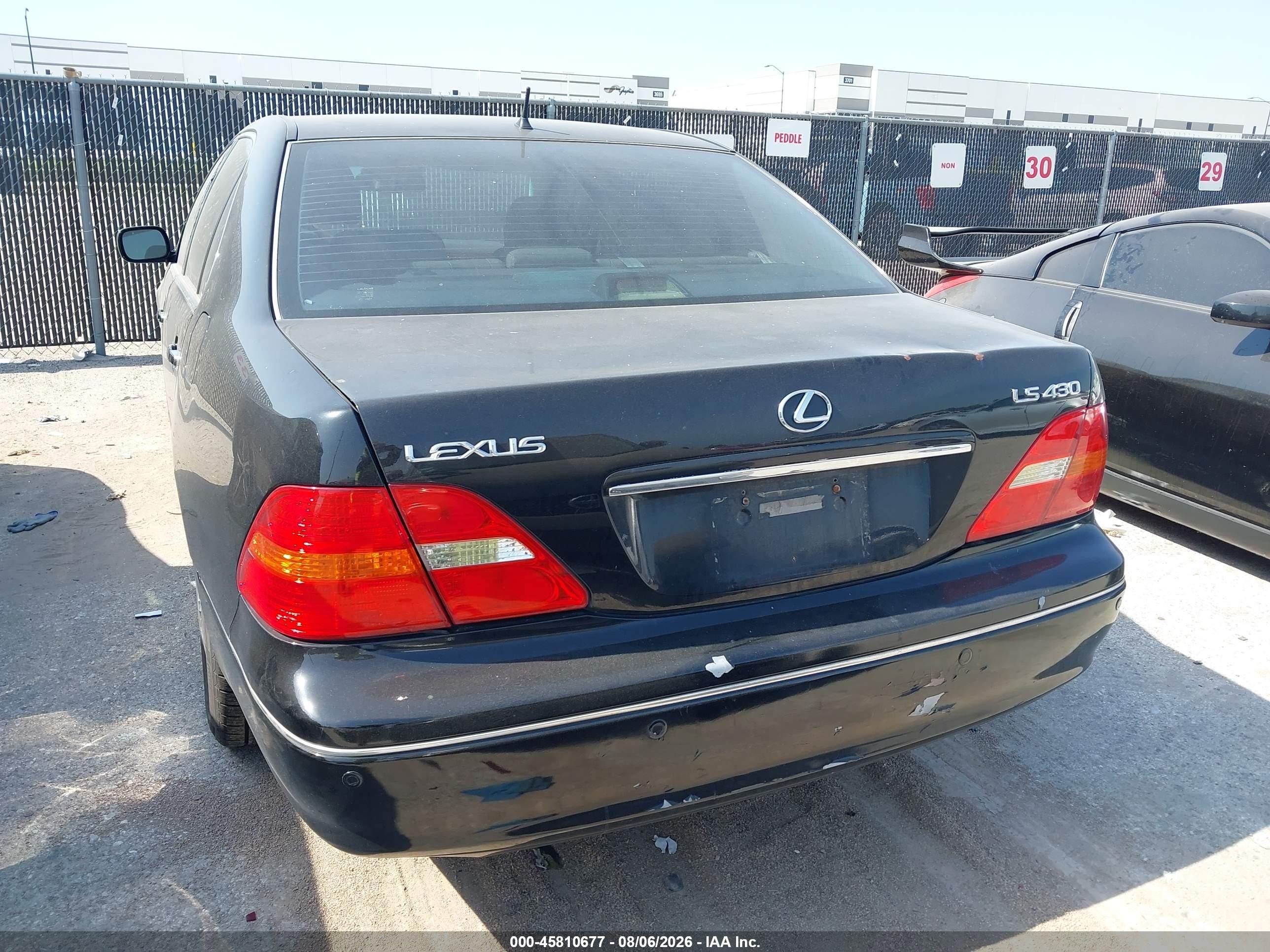 2003 Lexus Ls 430   Black vin: JTHBN30FX30102960