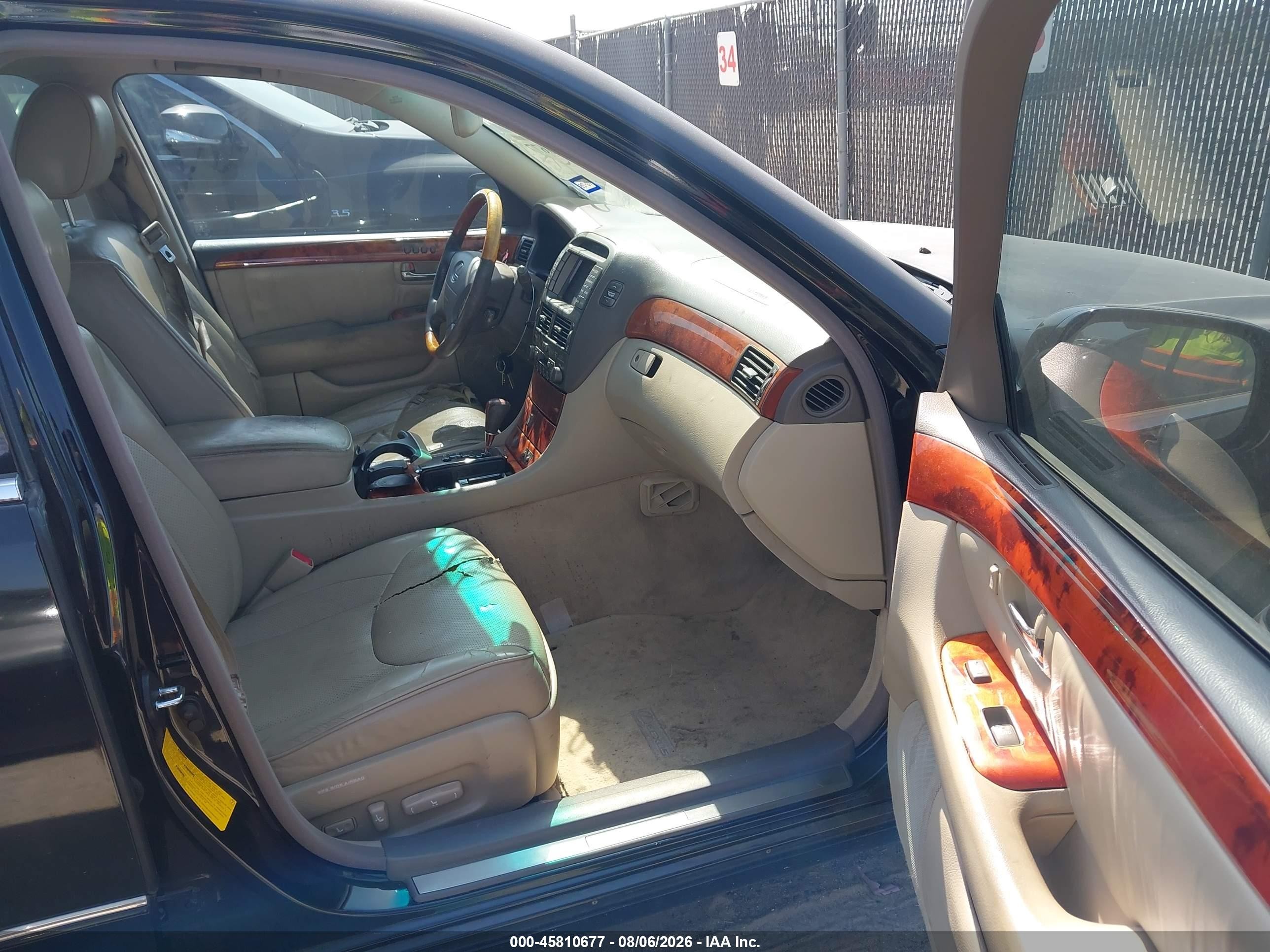 2003 Lexus Ls 430   Black vin: JTHBN30FX30102960