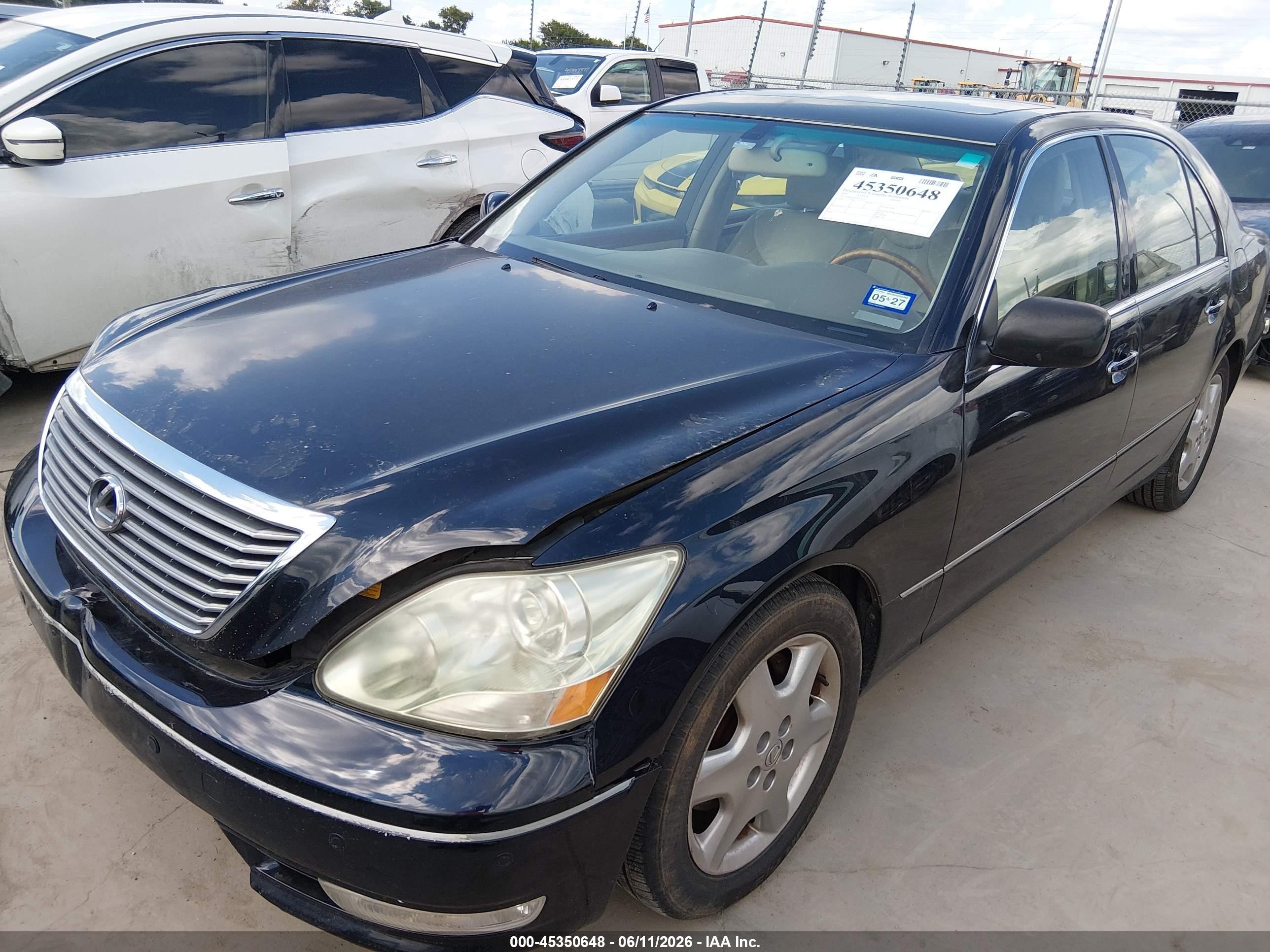 2004 Lexus Ls 430   Черный vin: JTHBN36F040131375