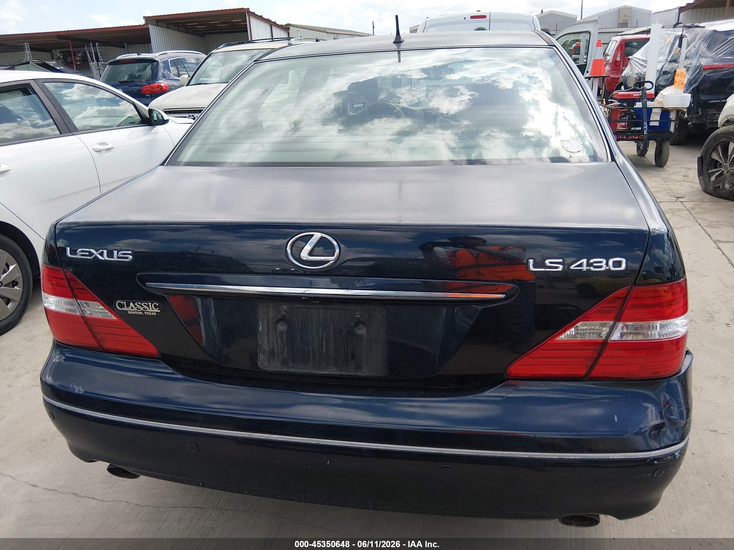 2004 Lexus Ls 430   Черный vin: JTHBN36F040131375