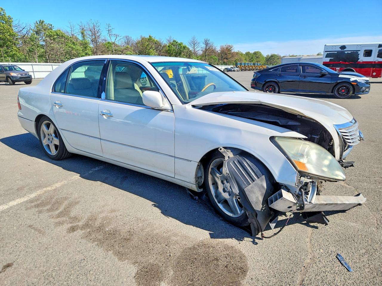 2005 Lexus Ls 430 White vin: JTHBN36F155016501