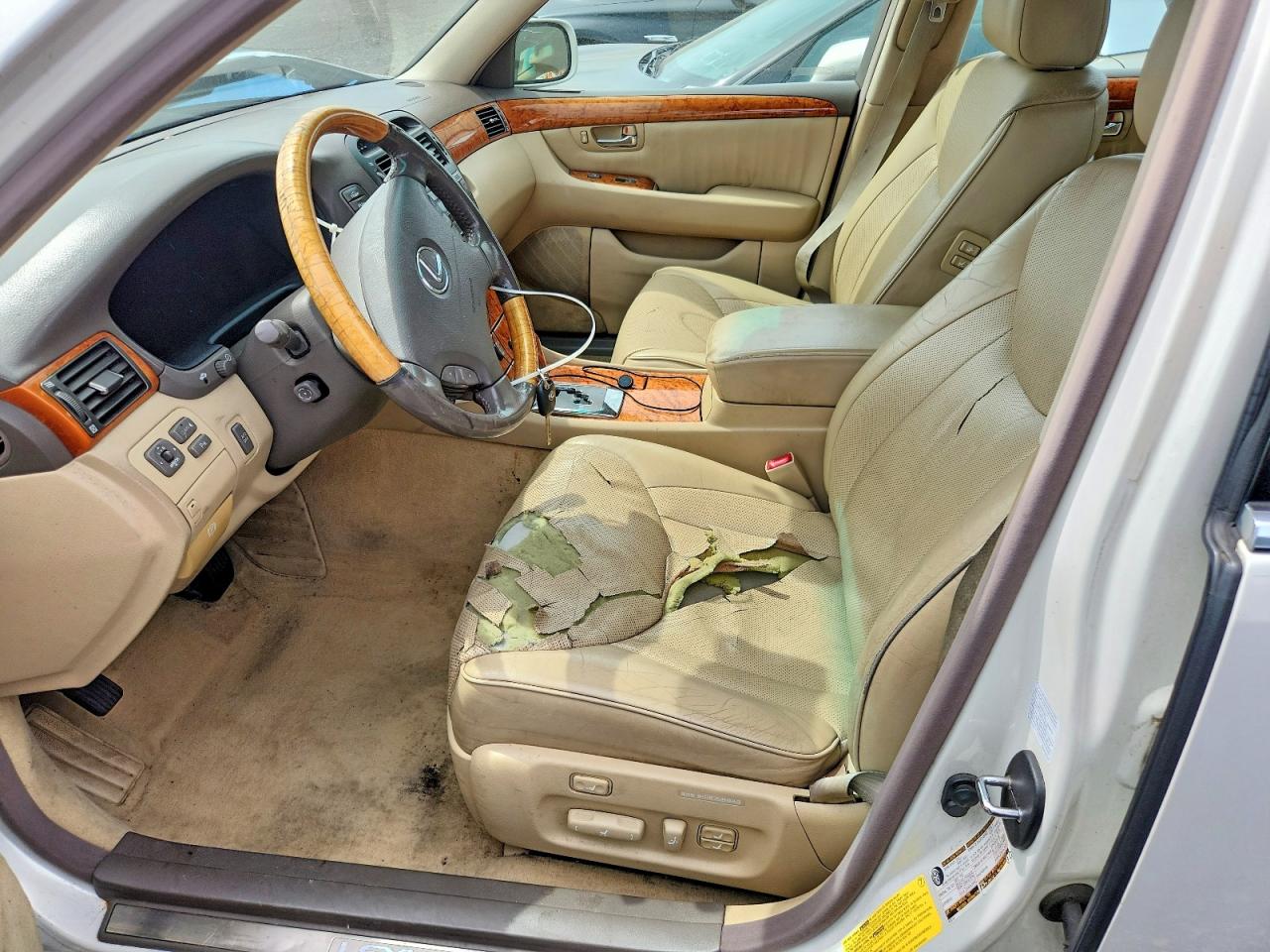 2005 Lexus Ls 430 White vin: JTHBN36F155016501