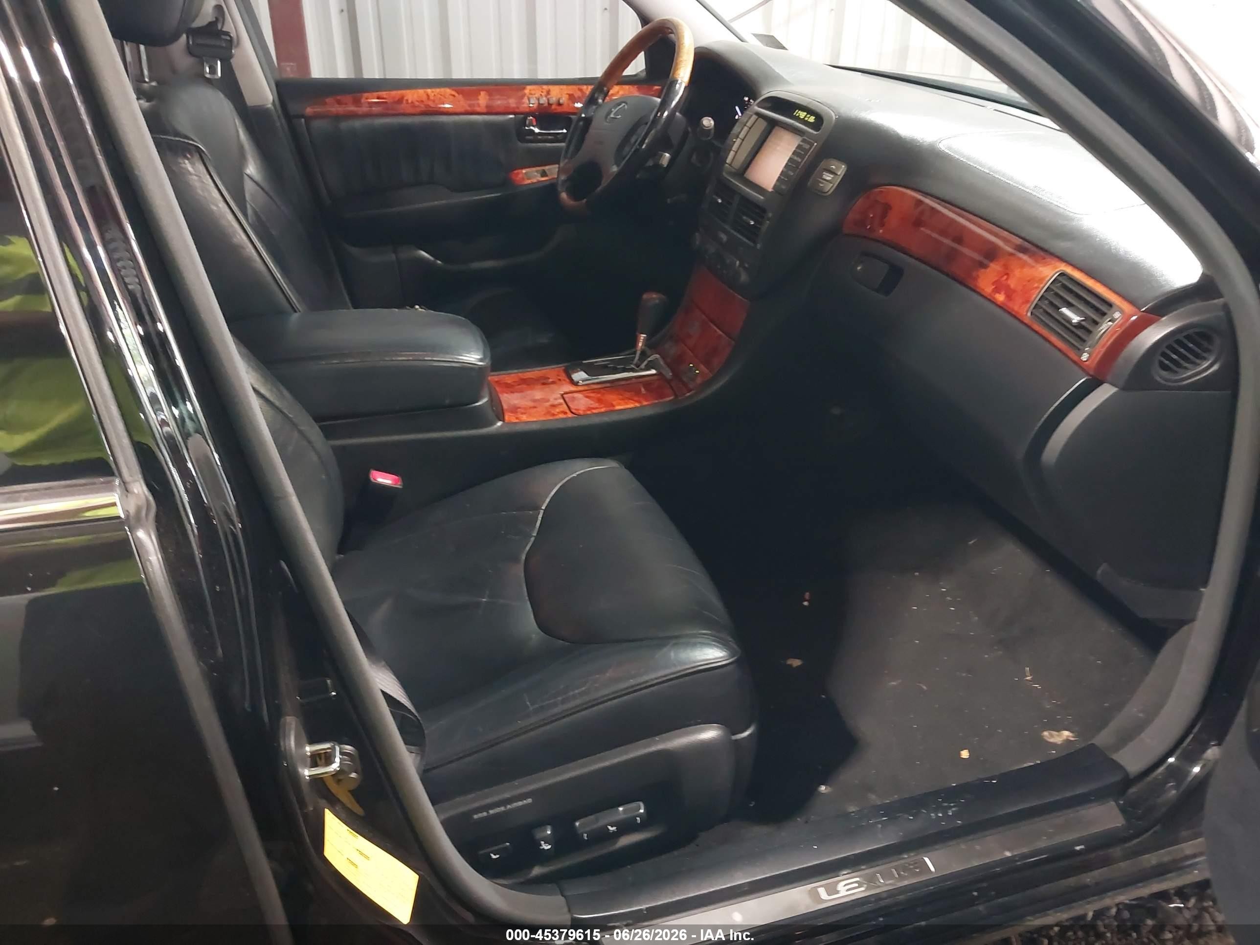 2005 Lexus Ls 430   Black vin: JTHBN36F250175489