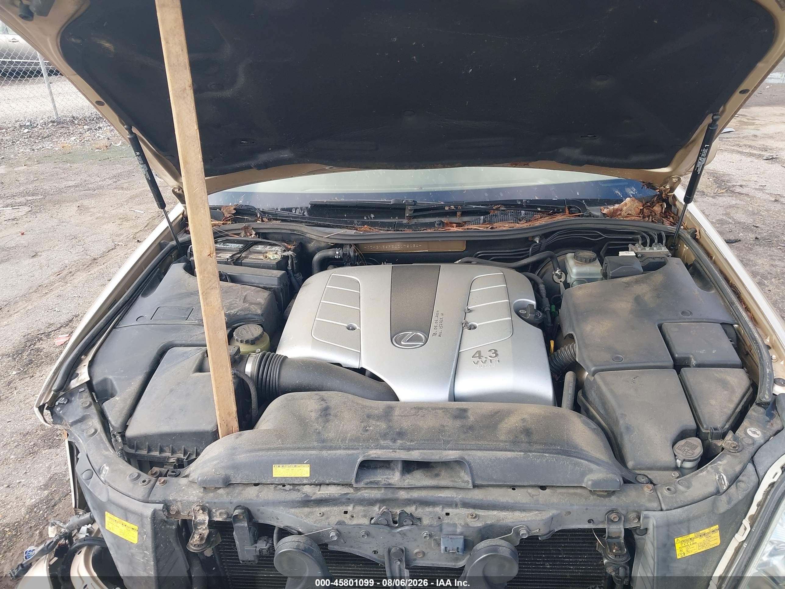 2004 Lexus Ls 430 Gold vin: JTHBN36F340172034