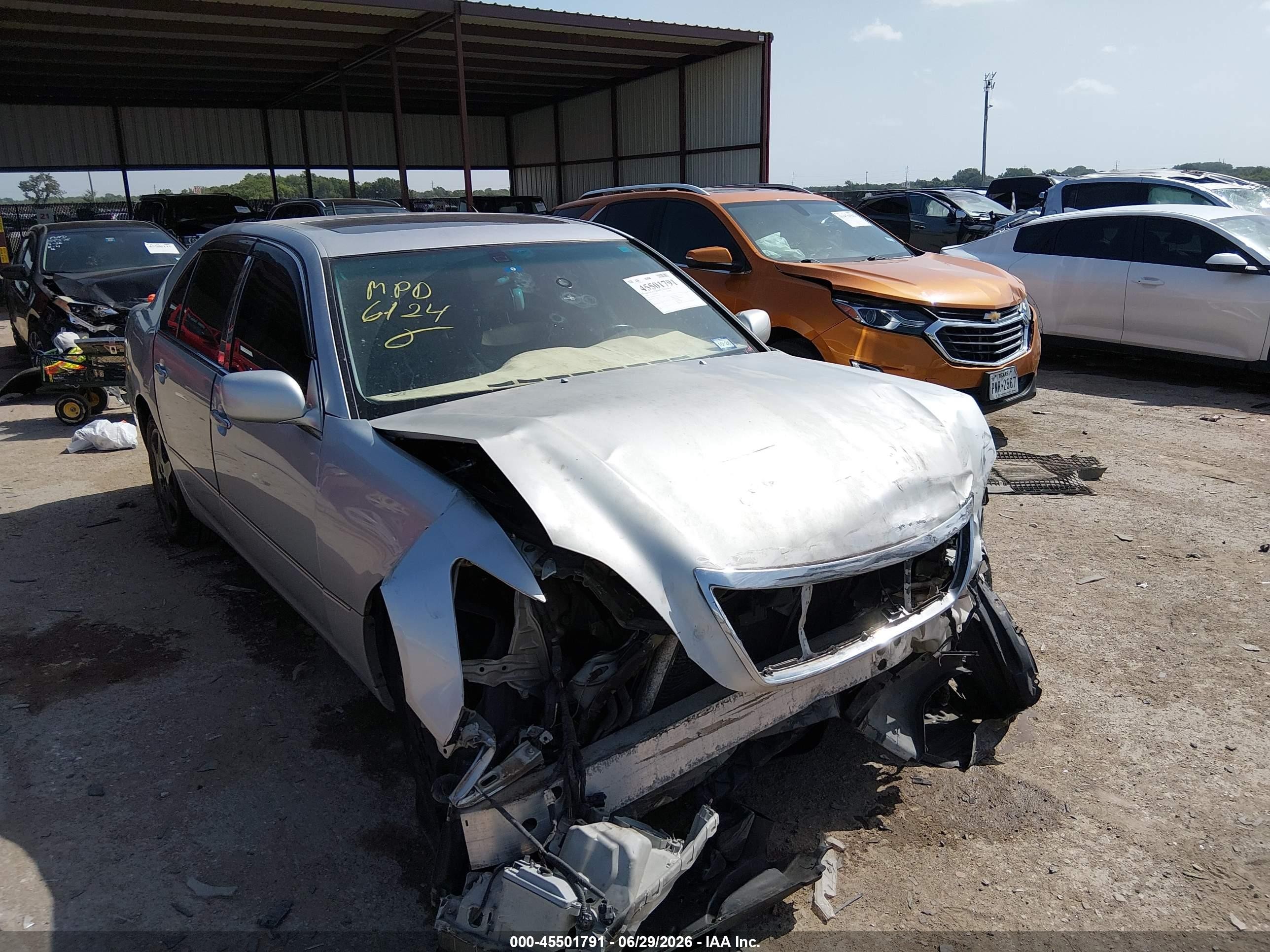 2004 Lexus Ls 430   Серебряный vin: JTHBN36F540126365