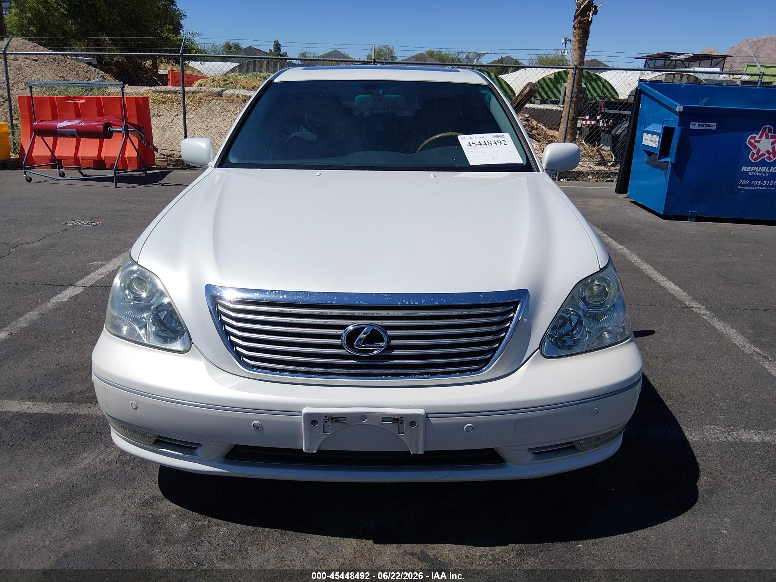 2004 Lexus Ls 430 White vin: JTHBN36F540148351