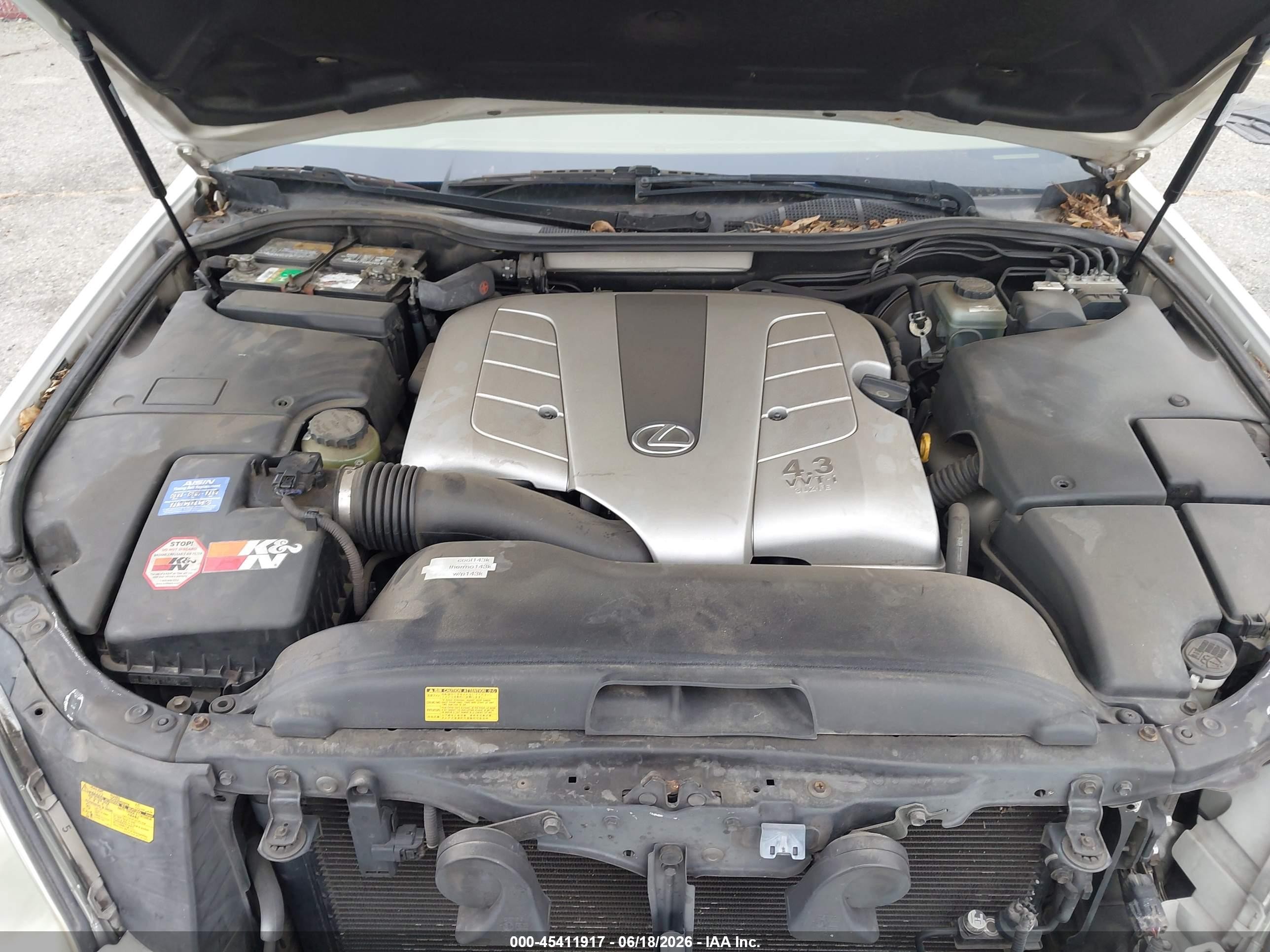 2005 Lexus Ls 430 Кремовый vin: JTHBN36F555016548