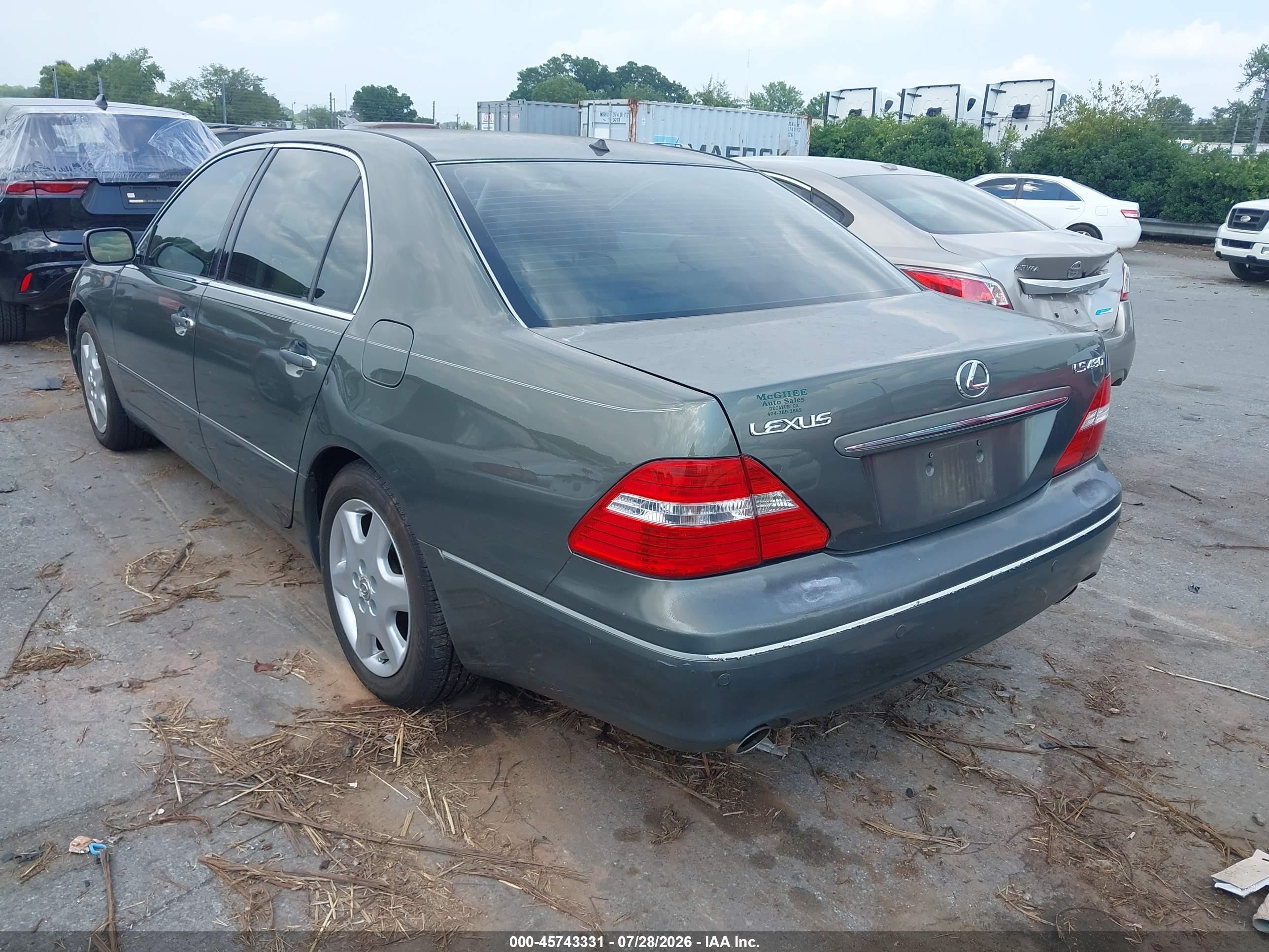 2004 Lexus Ls 430   Зеленый vin: JTHBN36F640136175