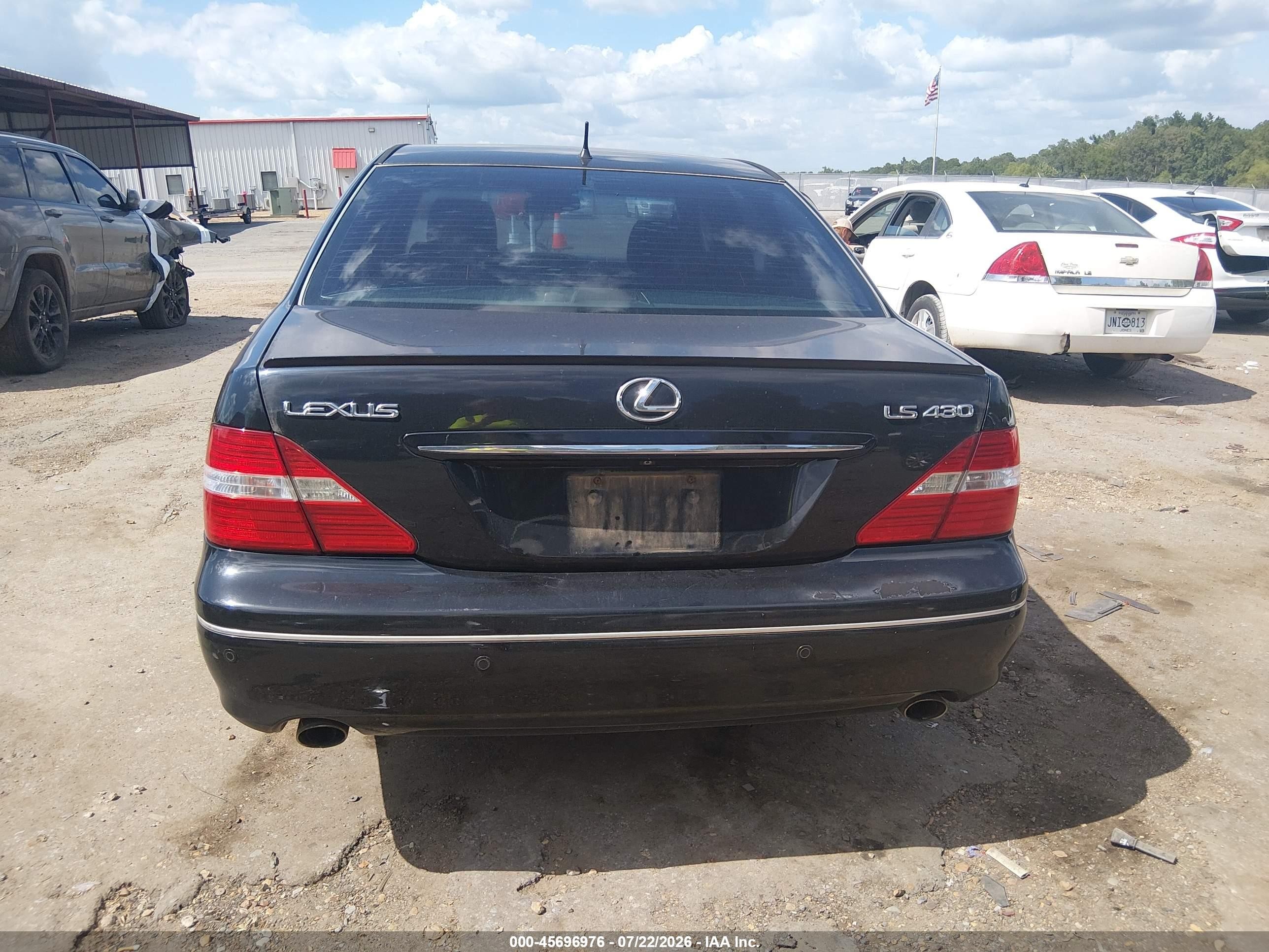 2005 Lexus Ls 430   Black vin: JTHBN36F755019838
