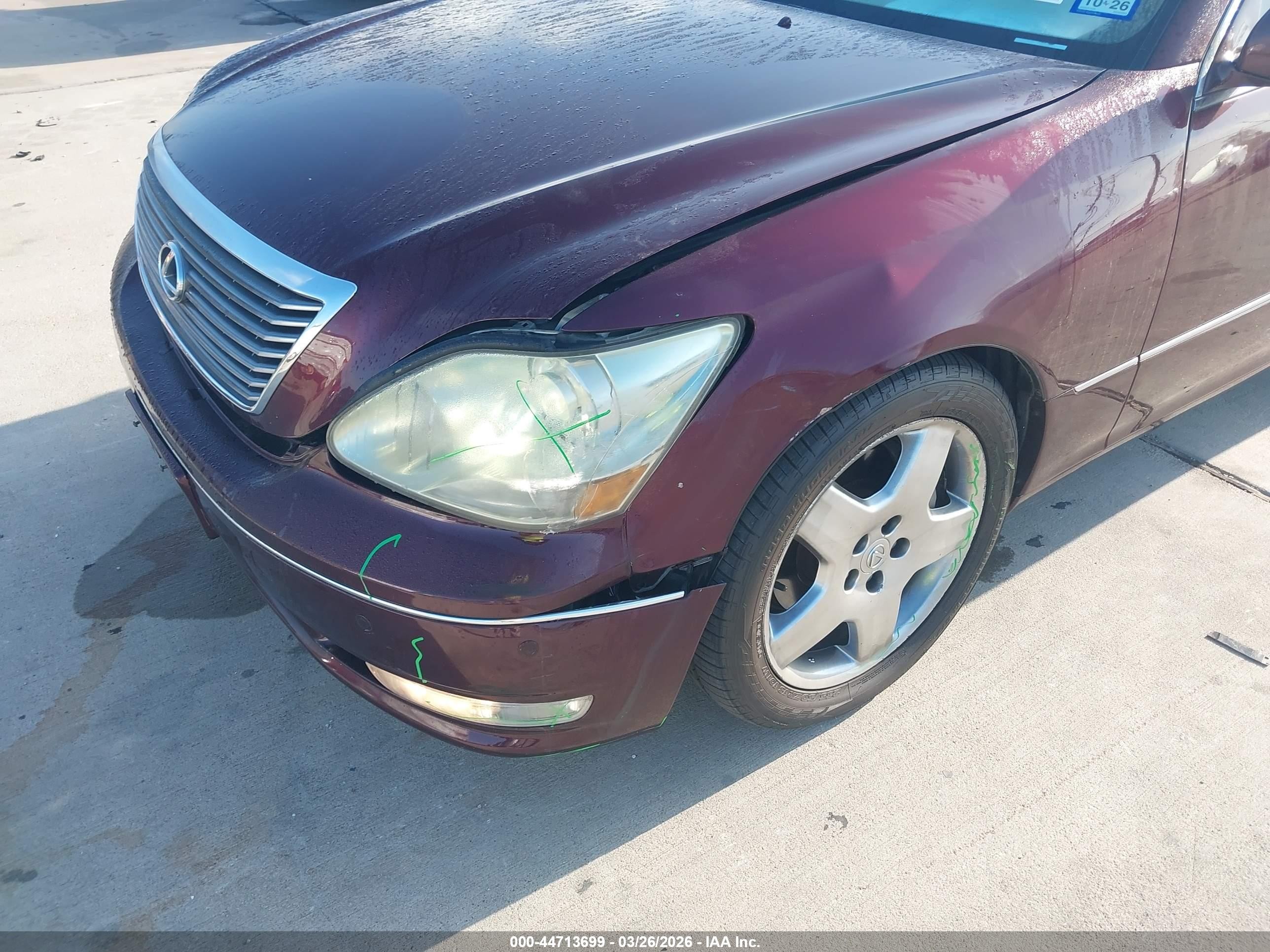 2006 Lexus Ls 430   Burgundy vin: JTHBN36F765050055