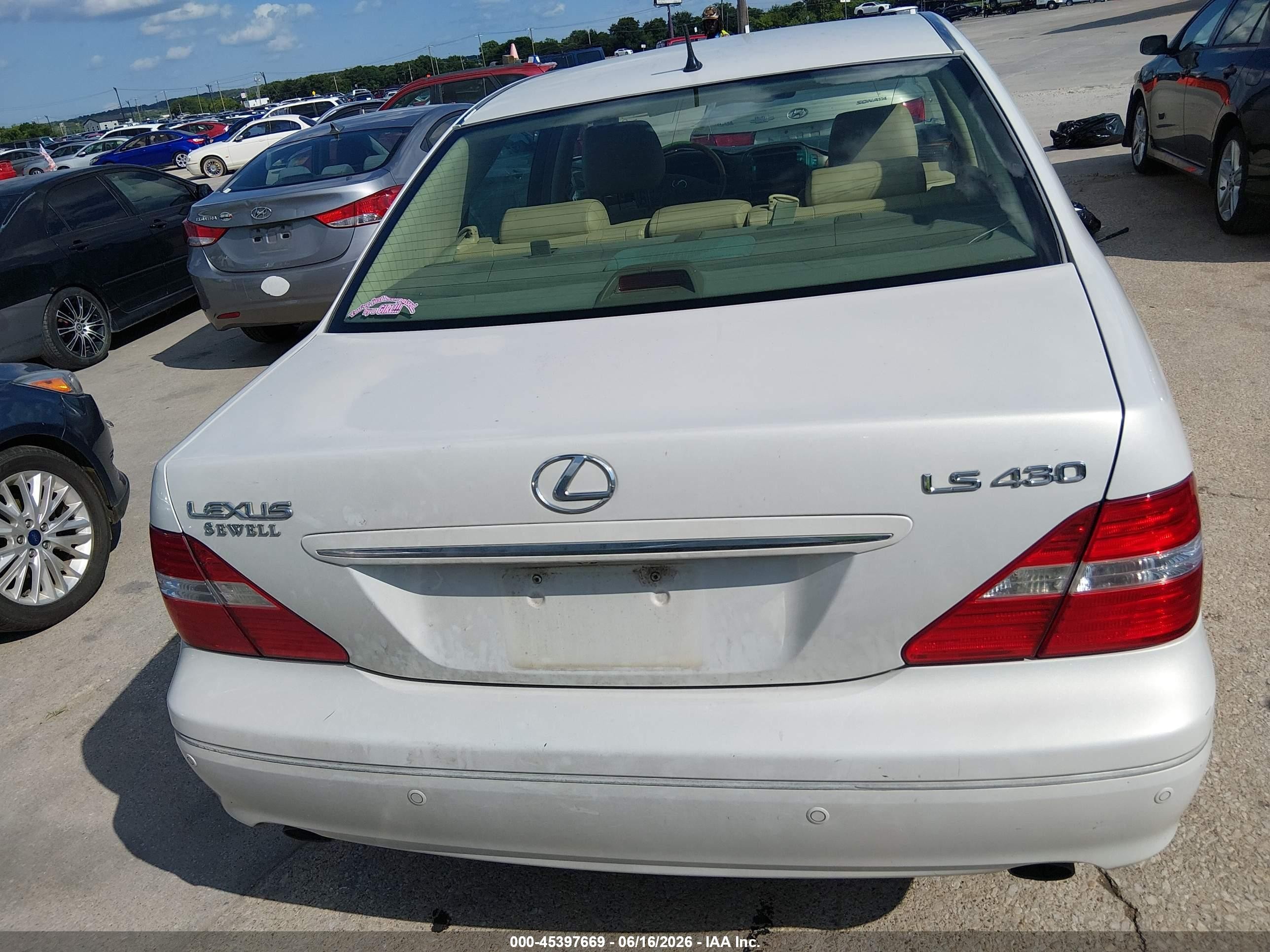 2004 Lexus Ls 430 Champagne vin: JTHBN36F940136865