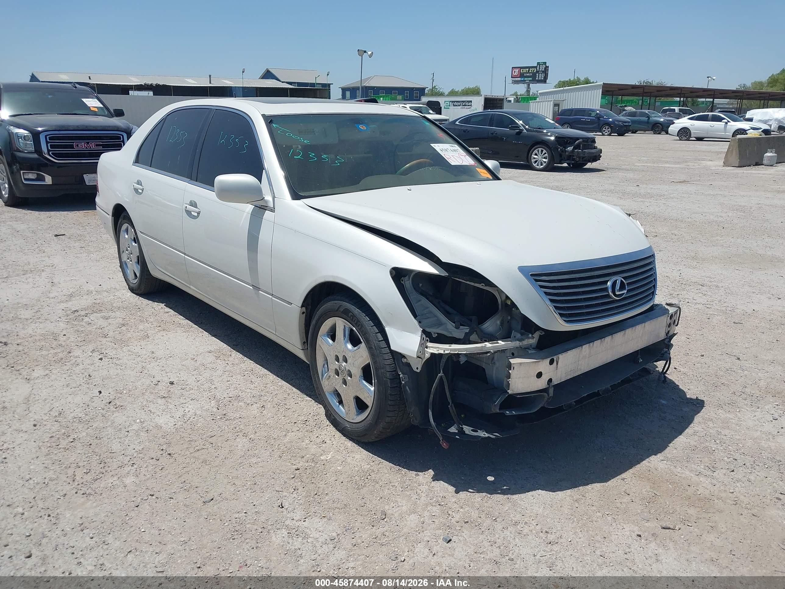 2004 Lexus Ls 430   White vin: JTHBN36F940141872