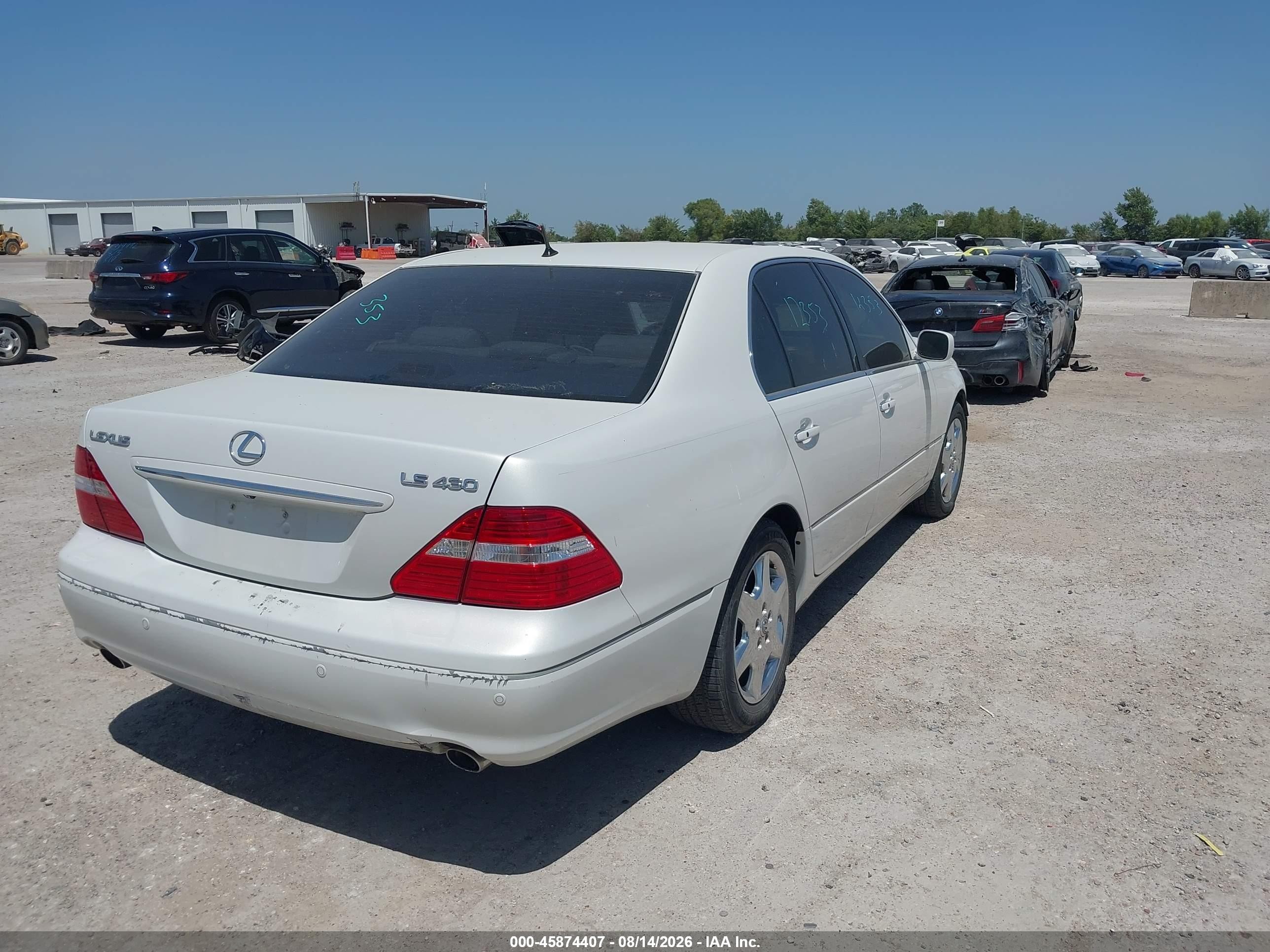 2004 Lexus Ls 430   White vin: JTHBN36F940141872