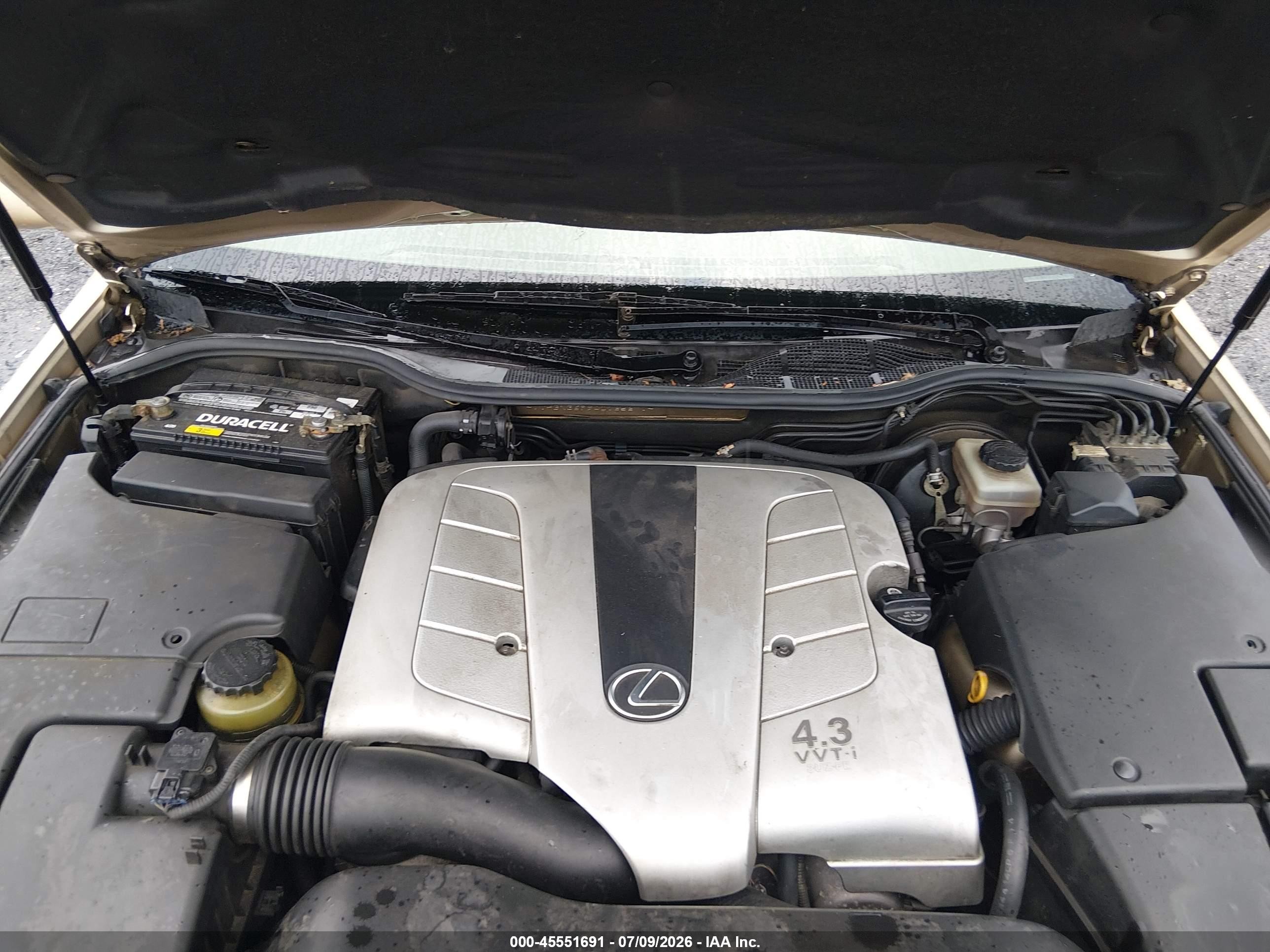 2004 Lexus Ls 430   Золотой vin: JTHBN36F940165671
