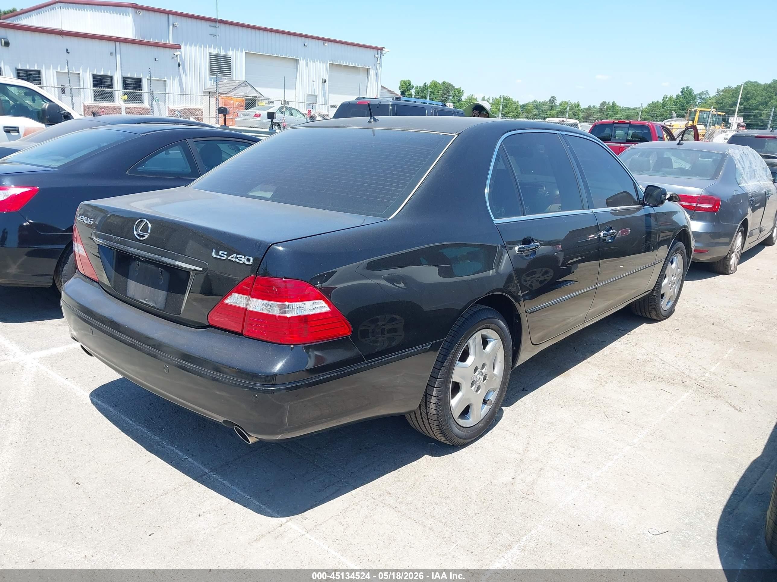 2004 Lexus Ls 430   Black vin: JTHBN36F940172748