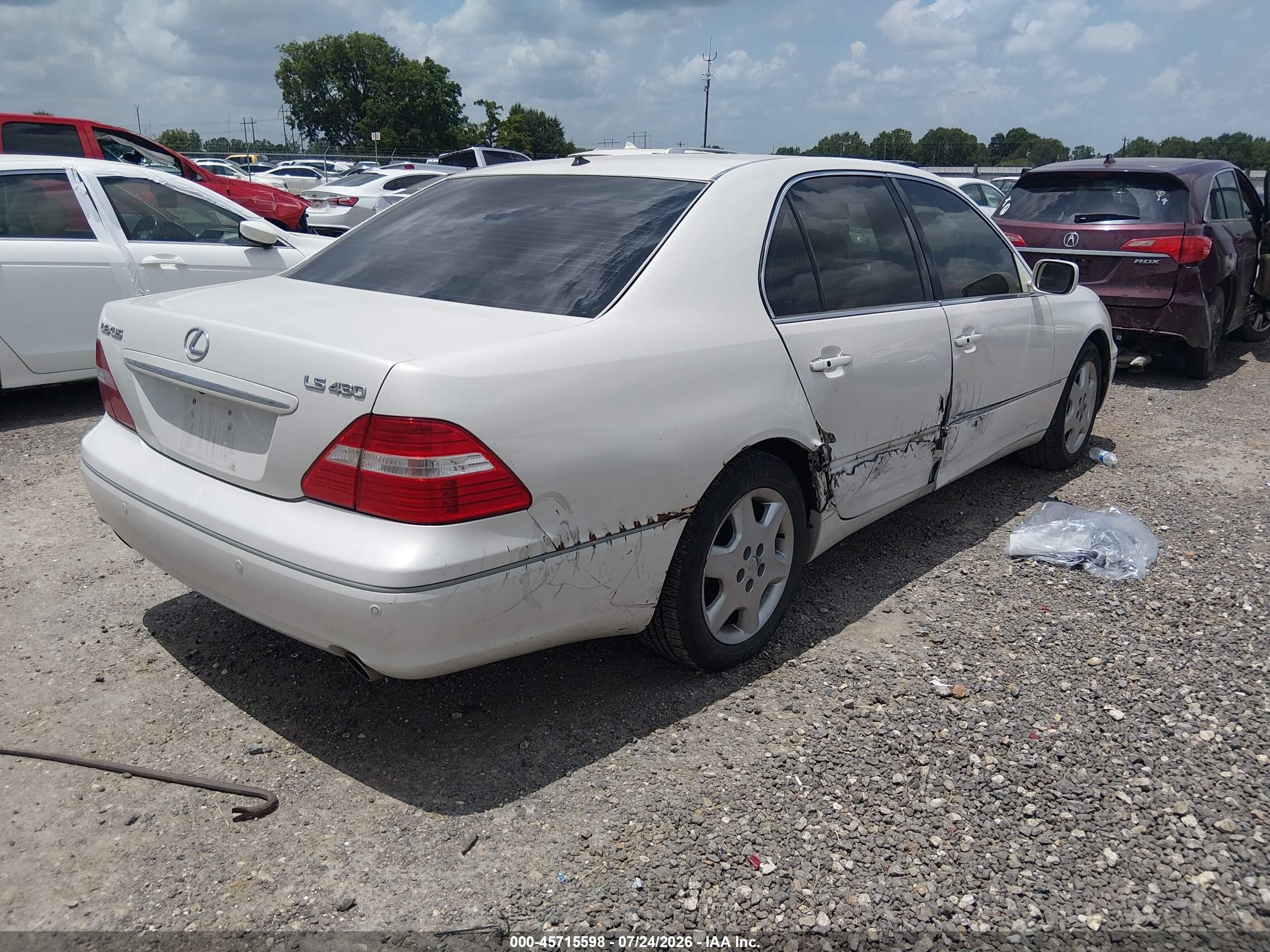 2004 Lexus Ls 430   White vin: JTHBN36FX40142349
