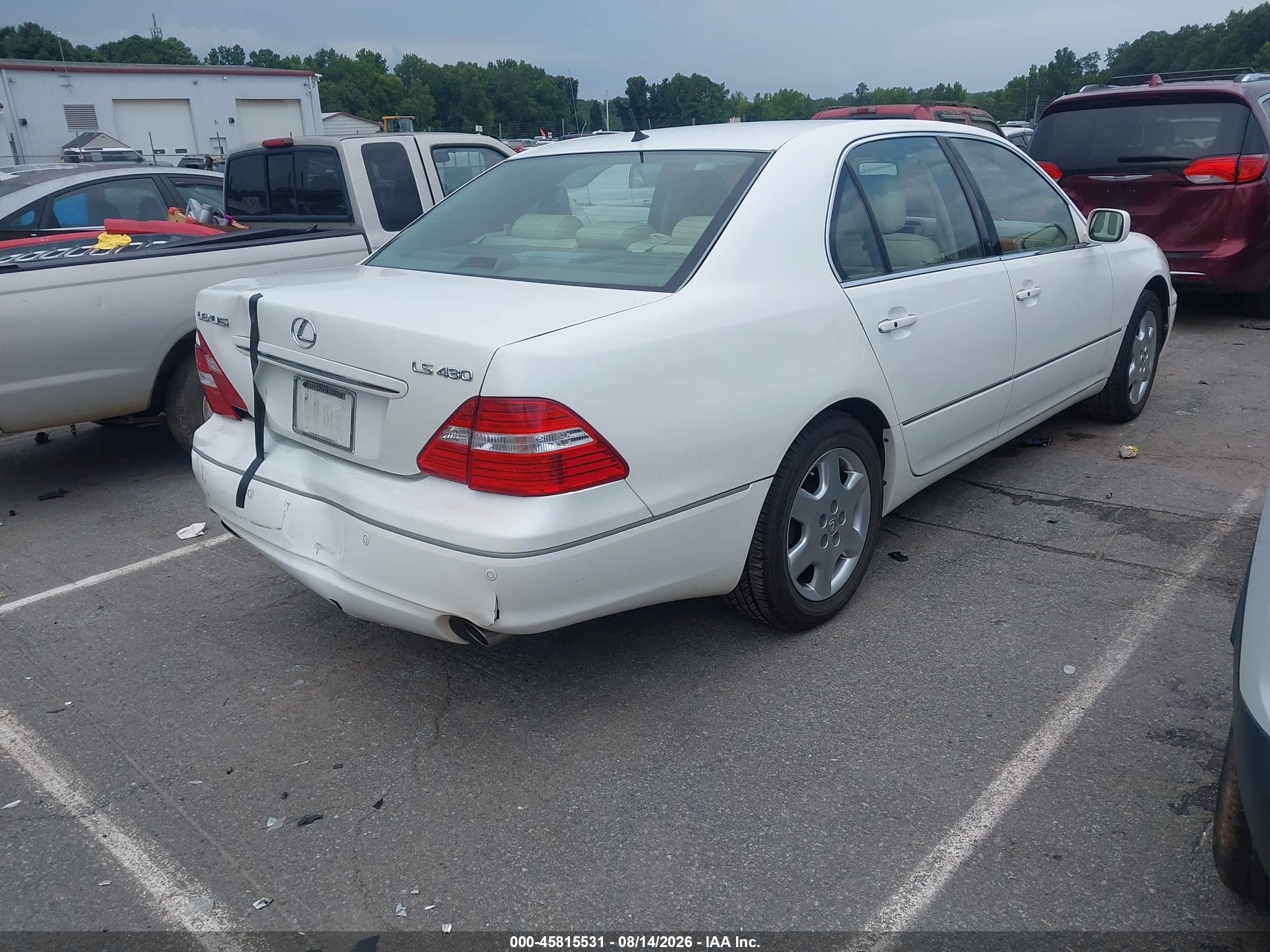 2005 Lexus Ls 430   White vin: JTHBN36FX50177961