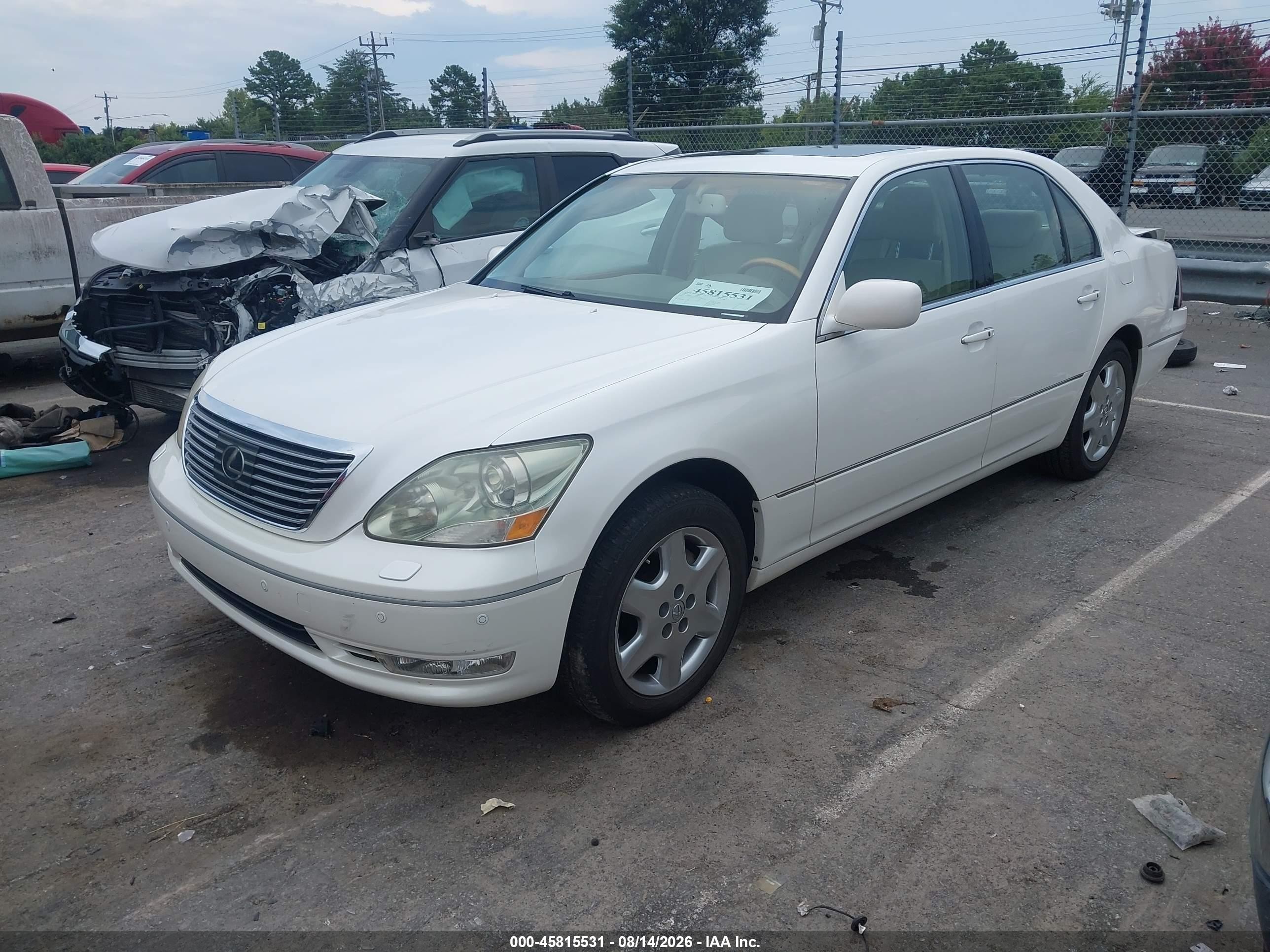 2005 Lexus Ls 430   White vin: JTHBN36FX50177961