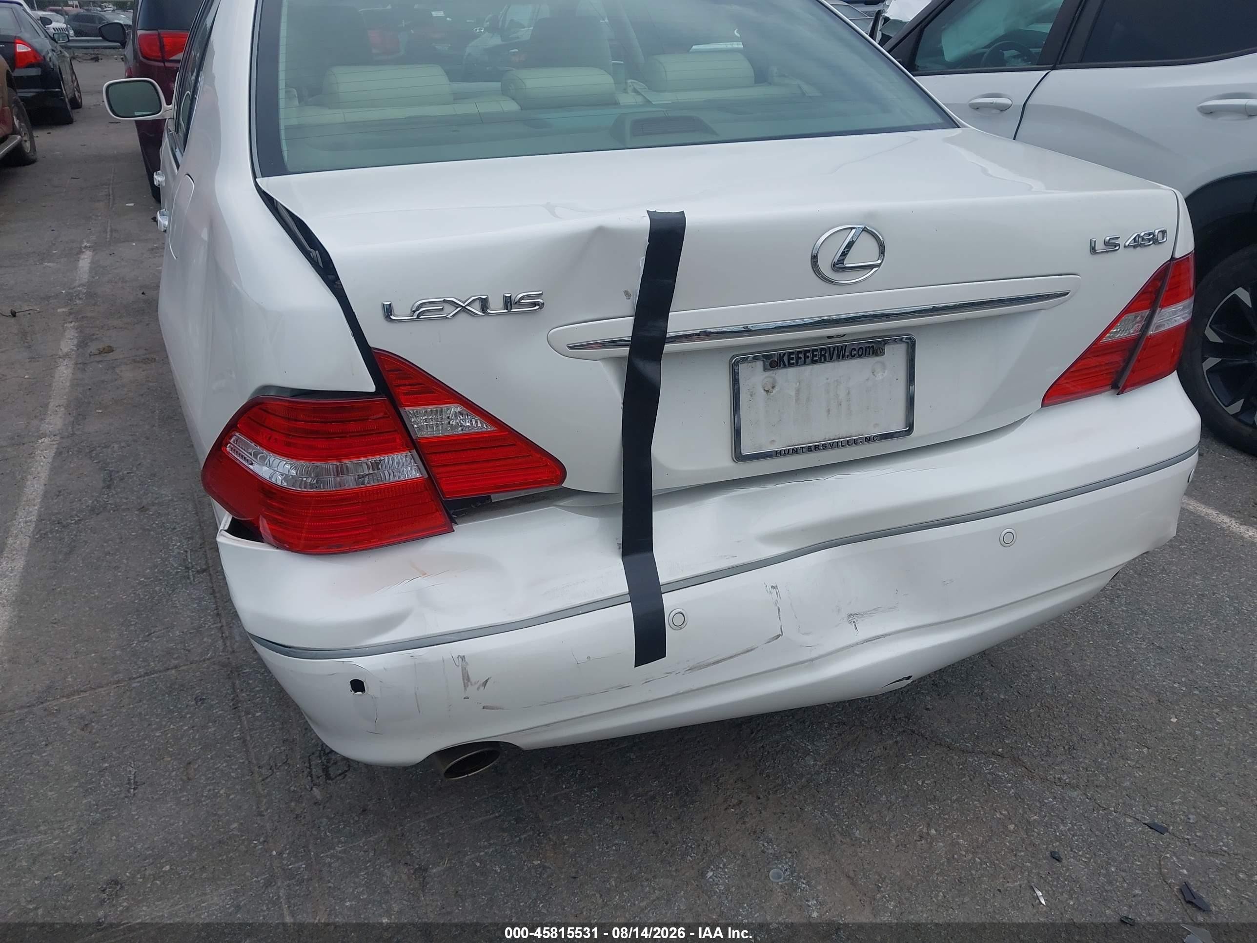 2005 Lexus Ls 430   White vin: JTHBN36FX50177961