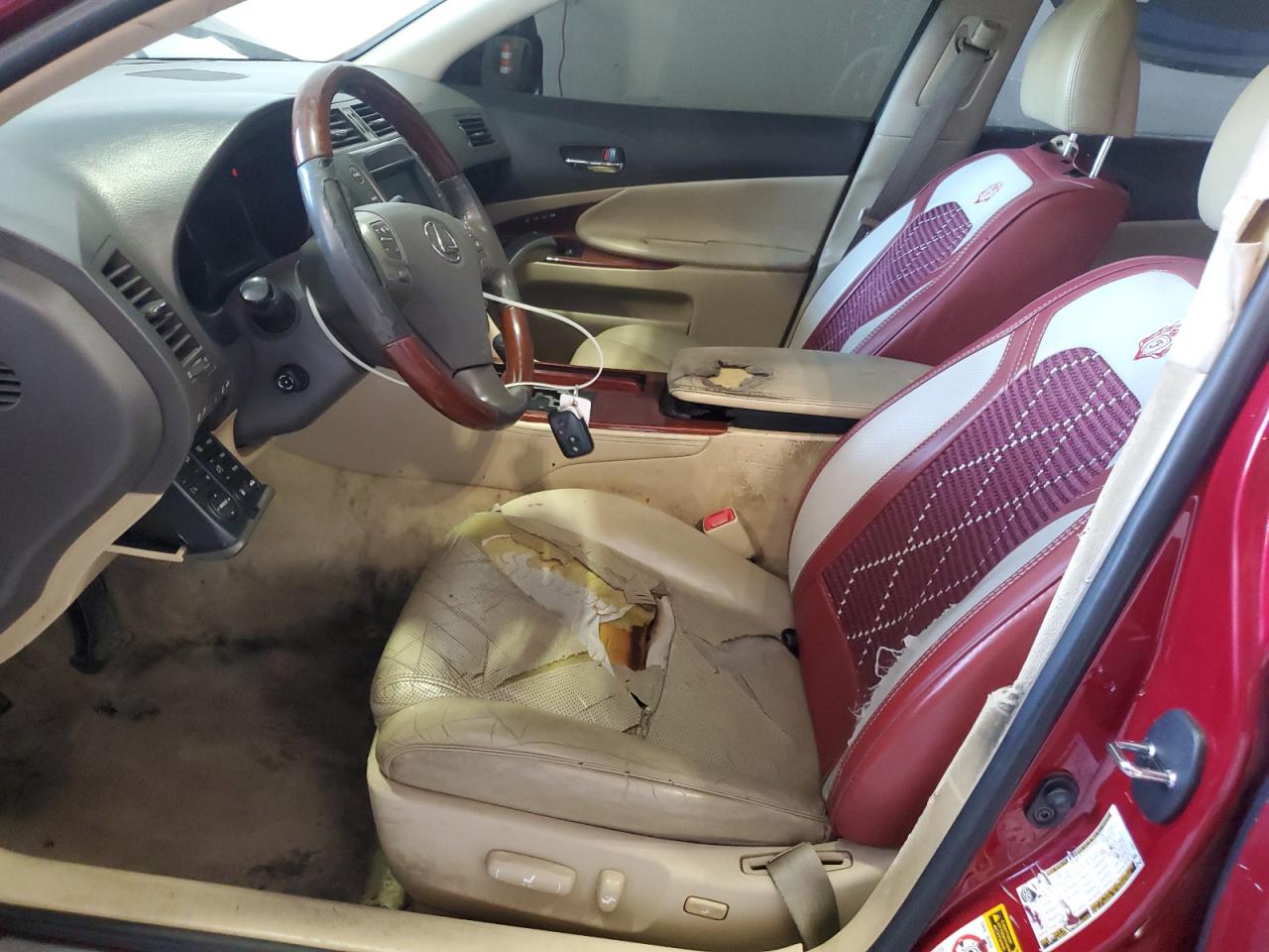 2006 Lexus Gs 430 Red vin: JTHBN96S065011341 Damage: Left Front Seat Cushion, Torn, > 12 Inches
