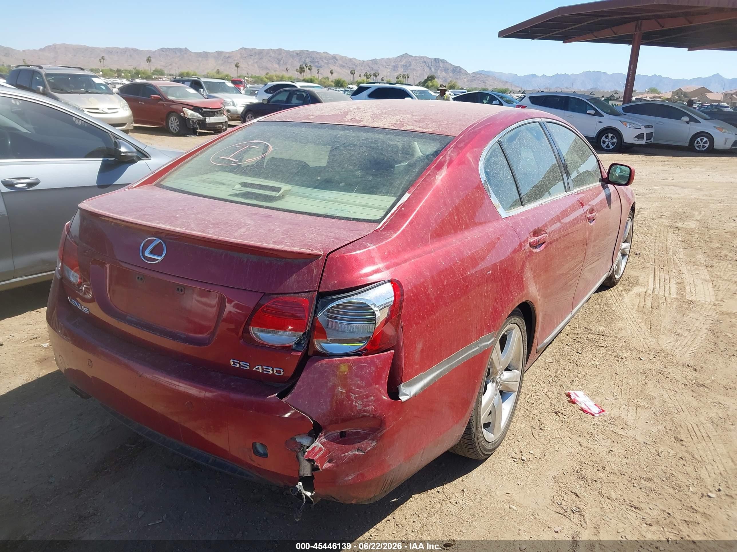 2006 Lexus Gs 430   Burgundy vin: JTHBN96S965013542