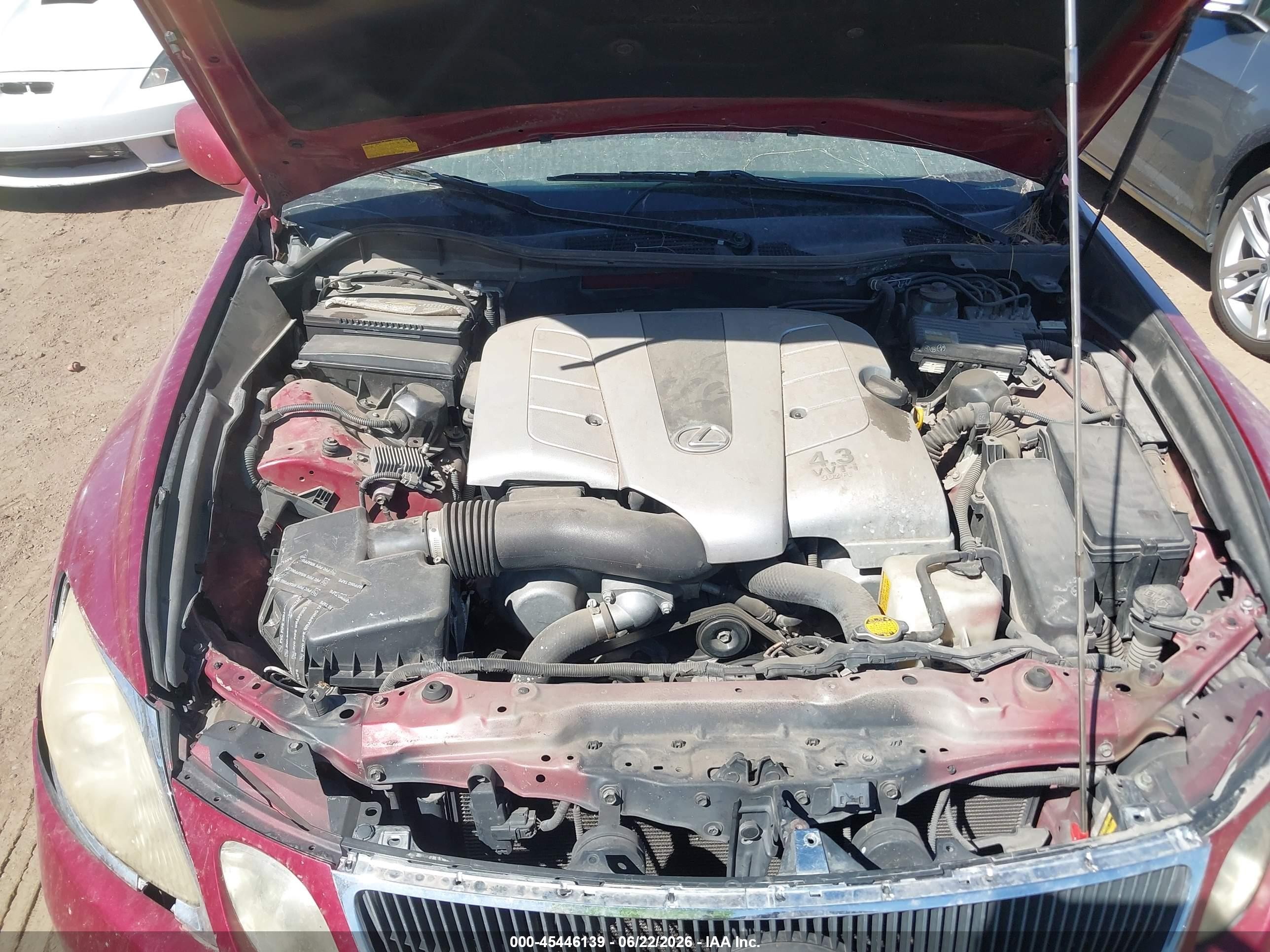 2006 Lexus Gs 430   Burgundy vin: JTHBN96S965013542