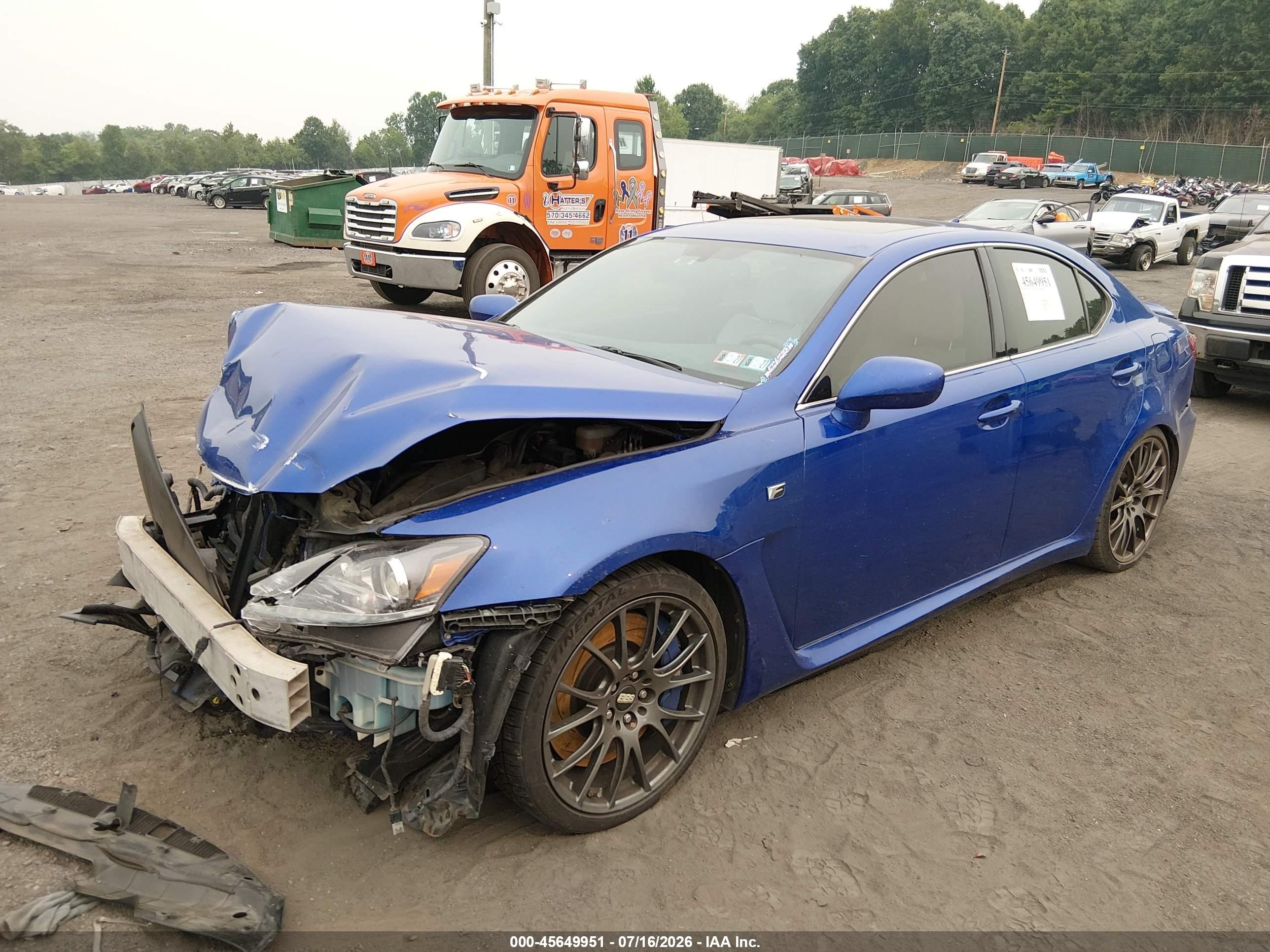 2012 Lexus Is F Blue vin: JTHBP5C26C5010746