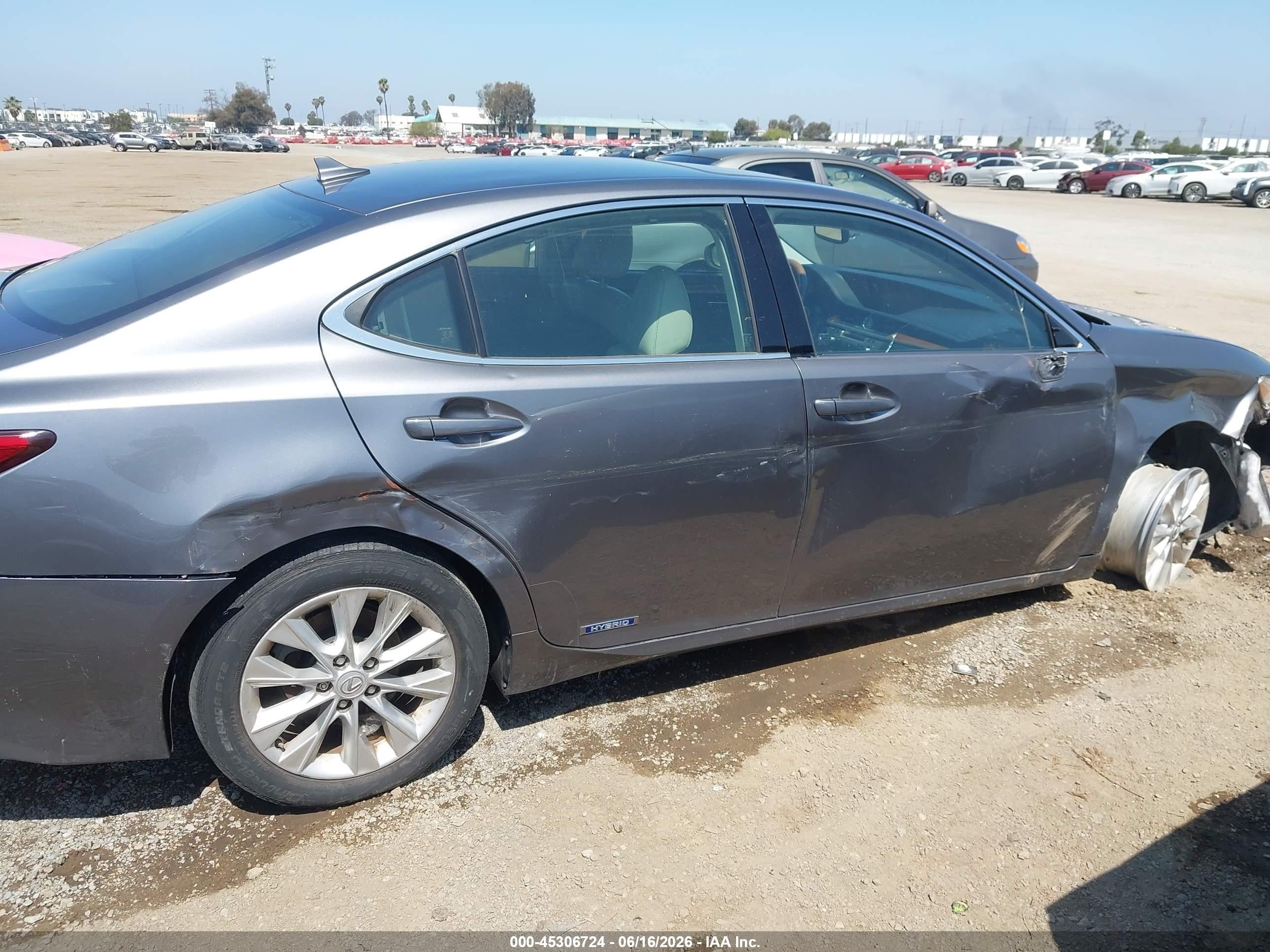 2013 Lexus Es 300h   Gray vin: JTHBW1GG0D2015624