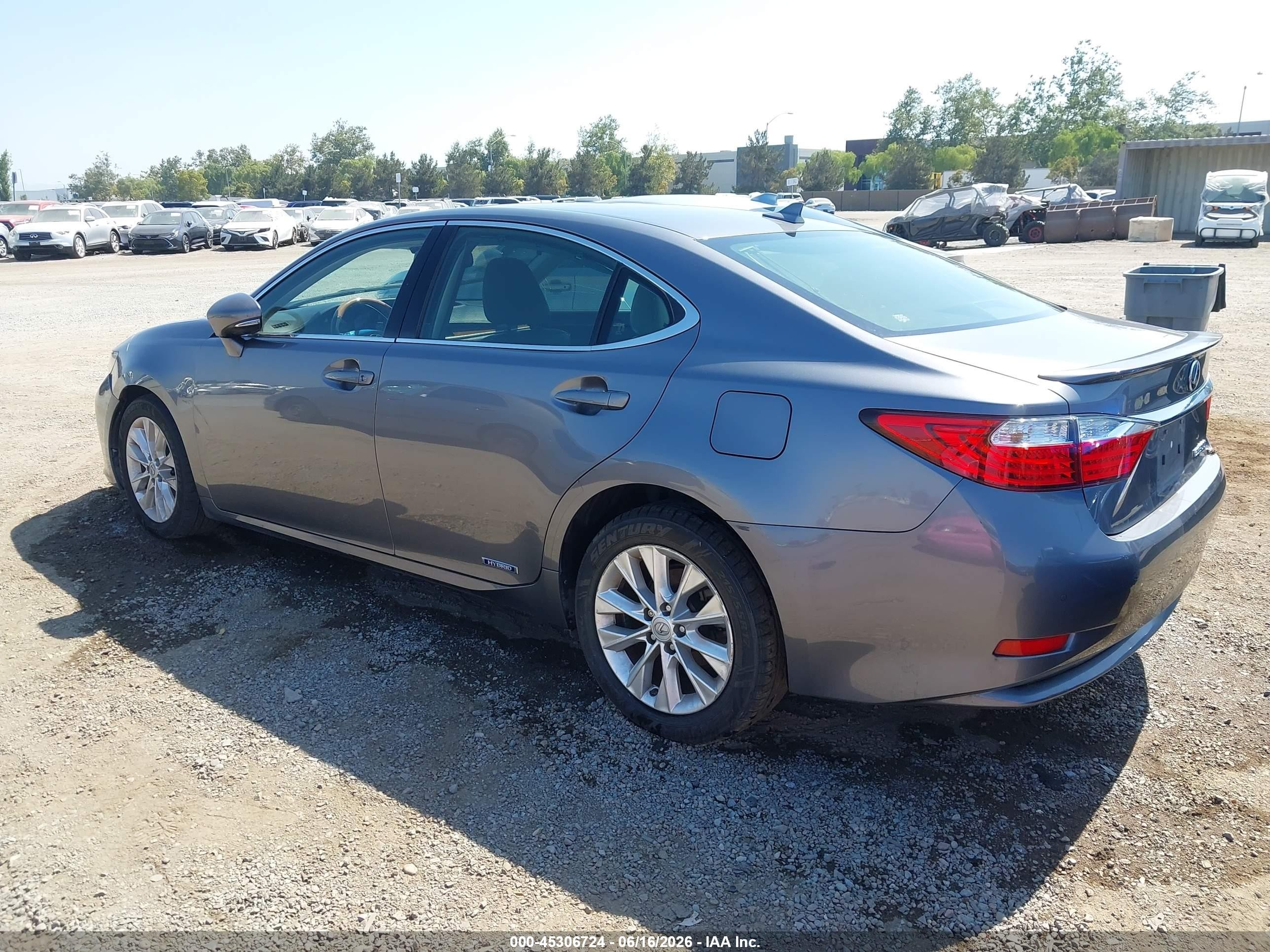2013 Lexus Es 300h   Gray vin: JTHBW1GG0D2015624