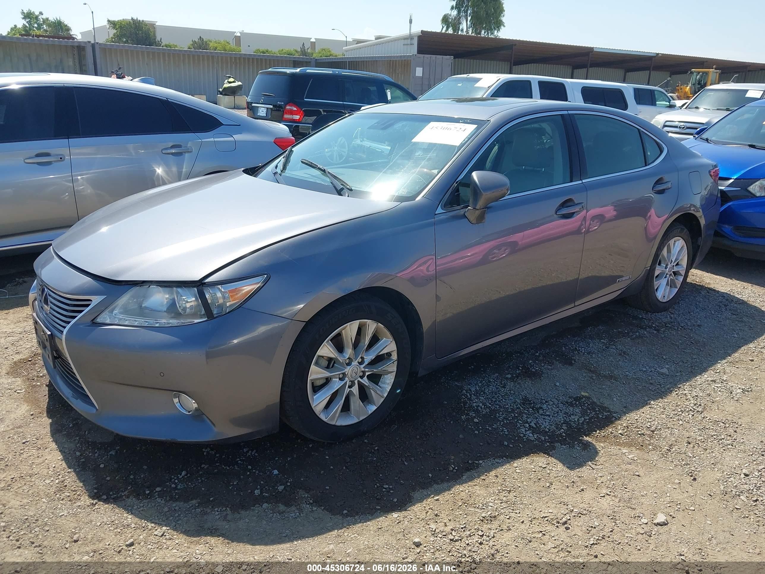 2013 Lexus Es 300h   Gray vin: JTHBW1GG0D2015624