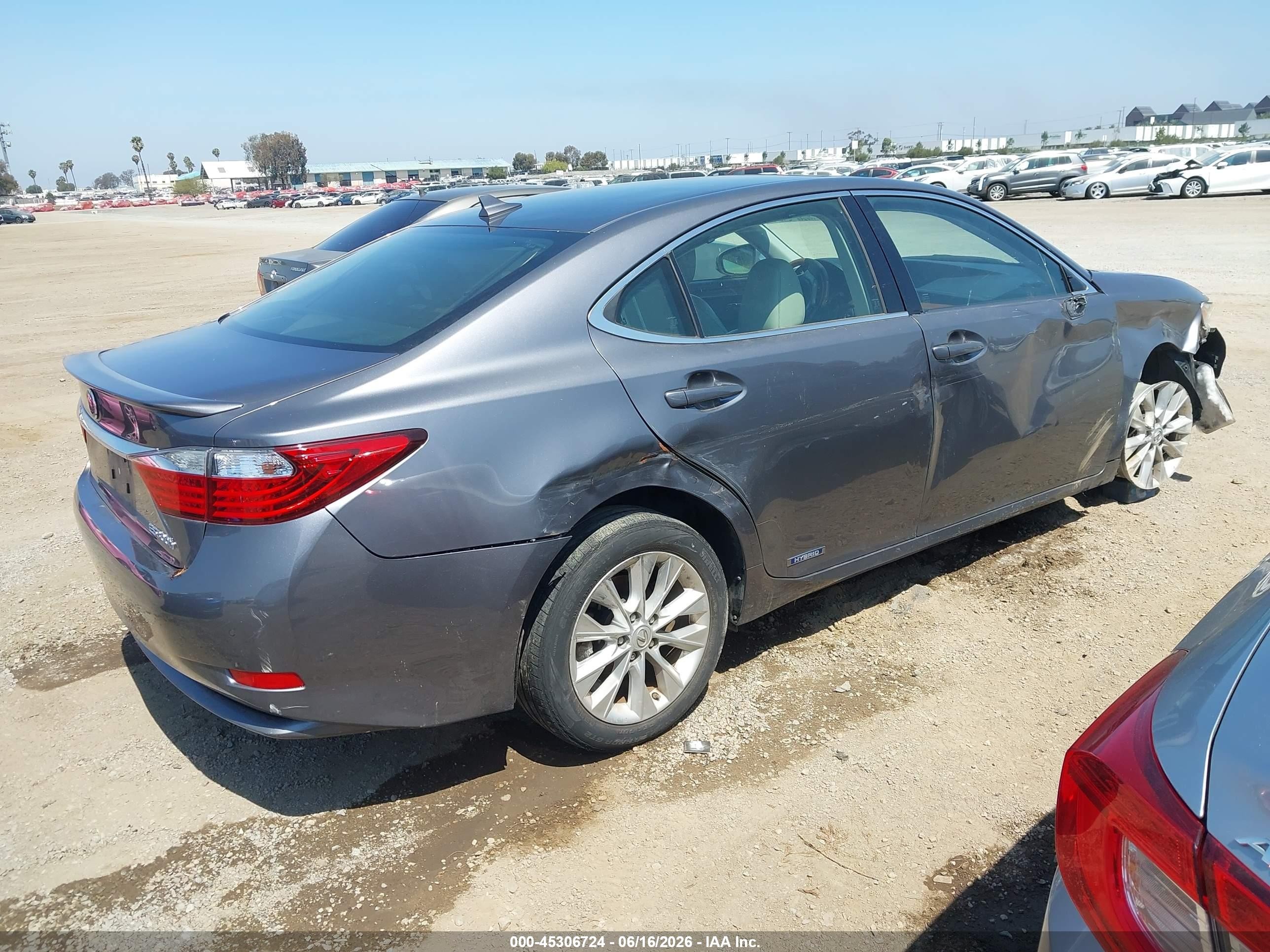 2013 Lexus Es 300h   Gray vin: JTHBW1GG0D2015624