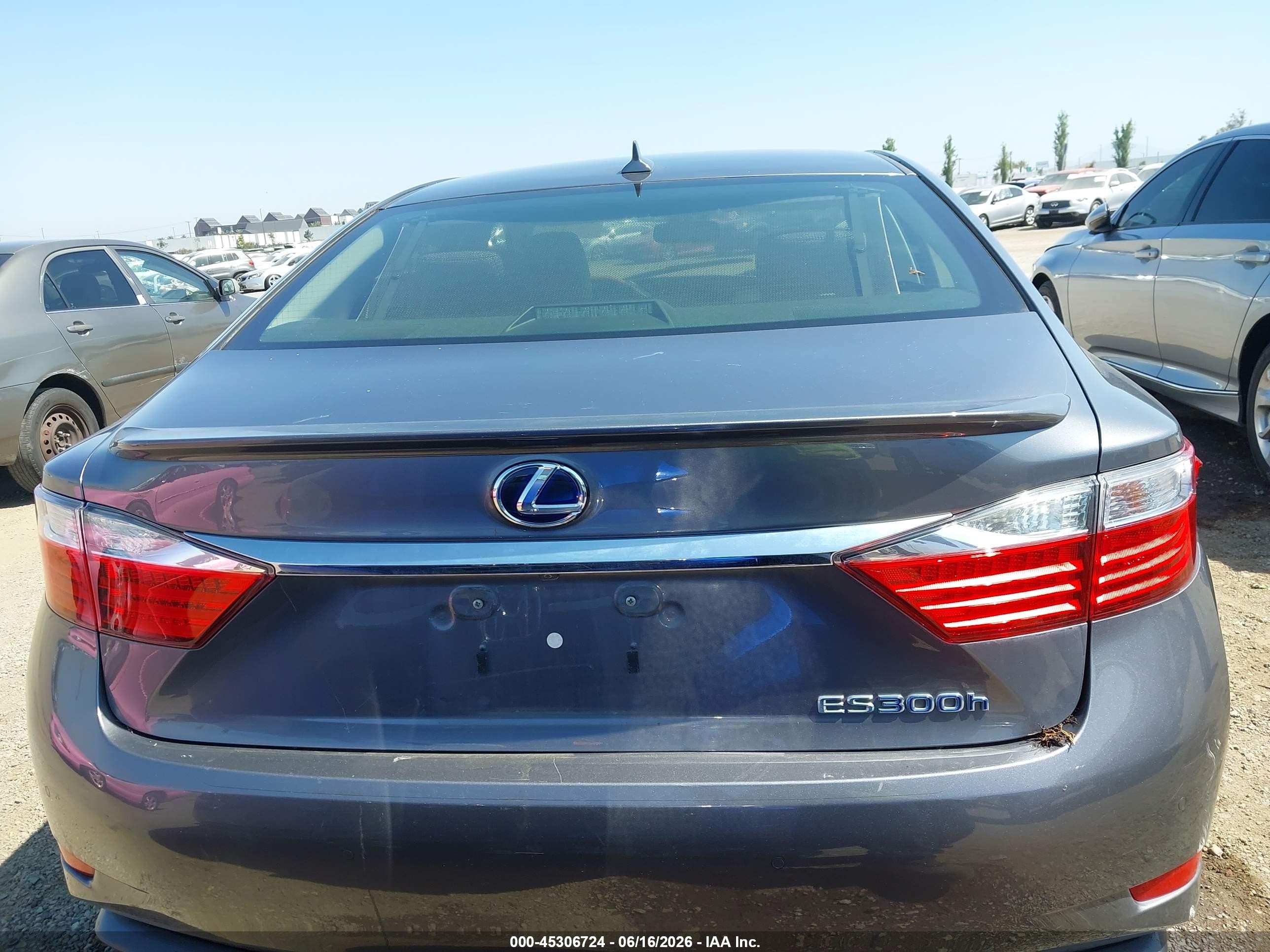 2013 Lexus Es 300h   Gray vin: JTHBW1GG0D2015624