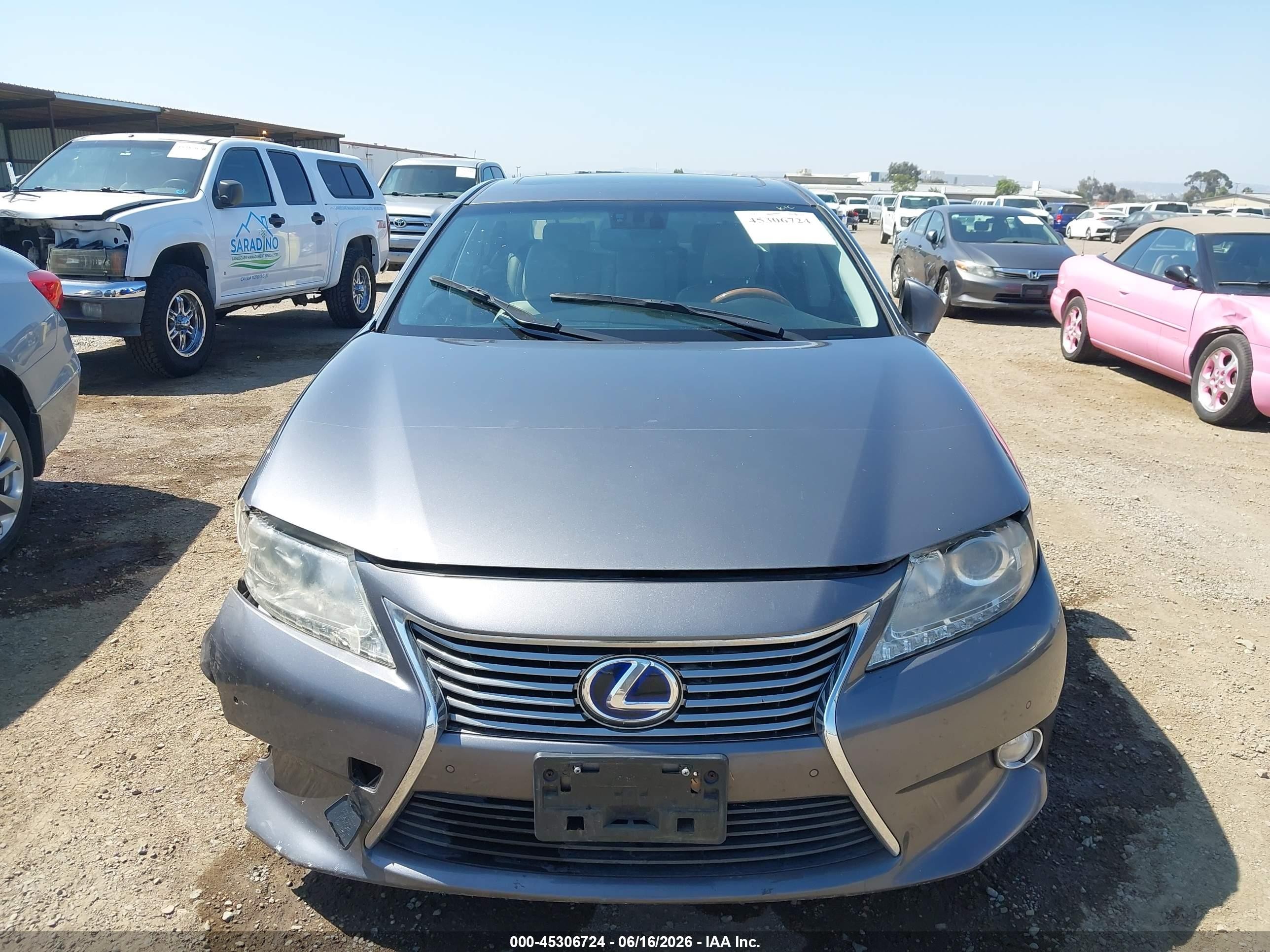 2013 Lexus Es 300h   Gray vin: JTHBW1GG0D2015624