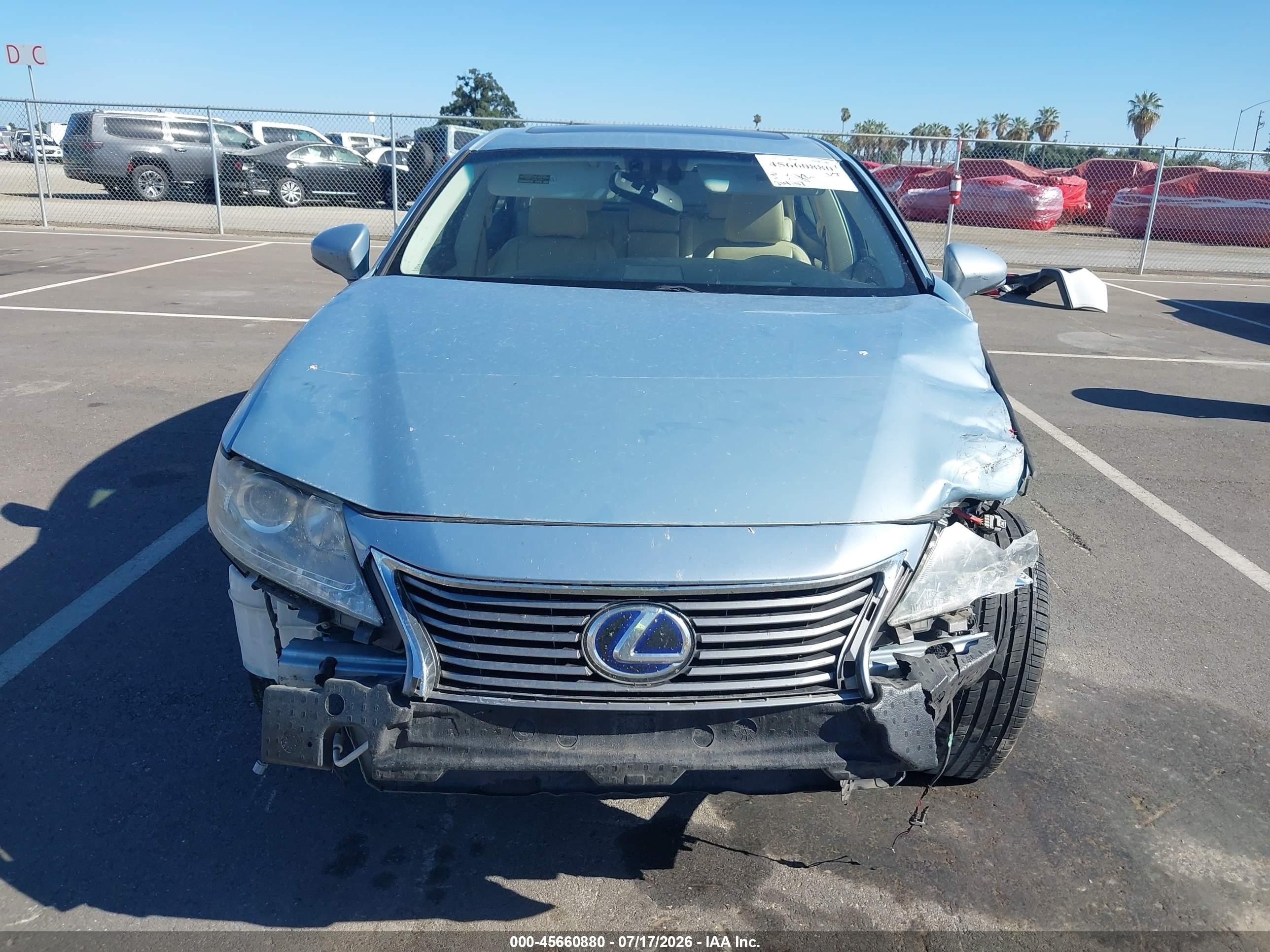 2013 Lexus Es 300h   Light Blue vin: JTHBW1GG0D2031760