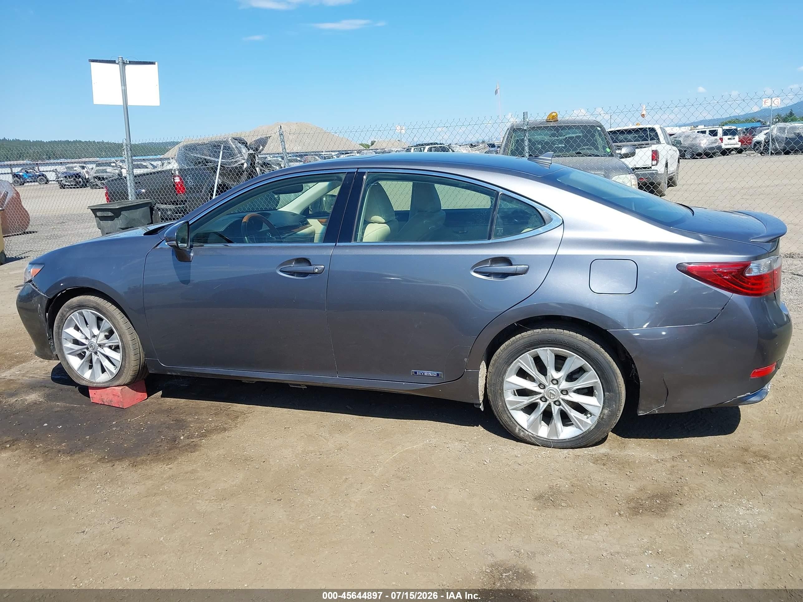 2013 Lexus Es 300h   Gray vin: JTHBW1GG1D2028351