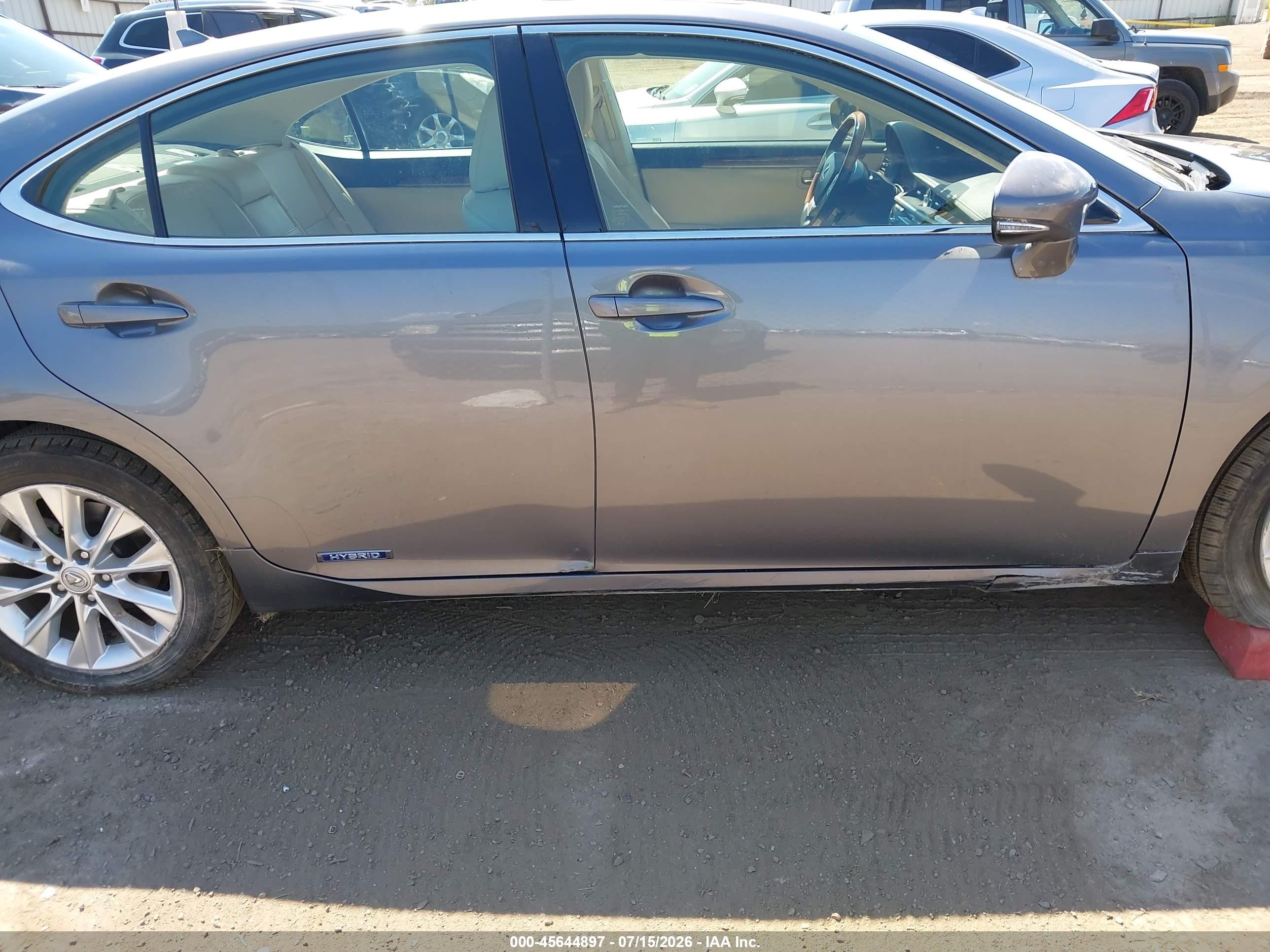 2013 Lexus Es 300h   Gray vin: JTHBW1GG1D2028351