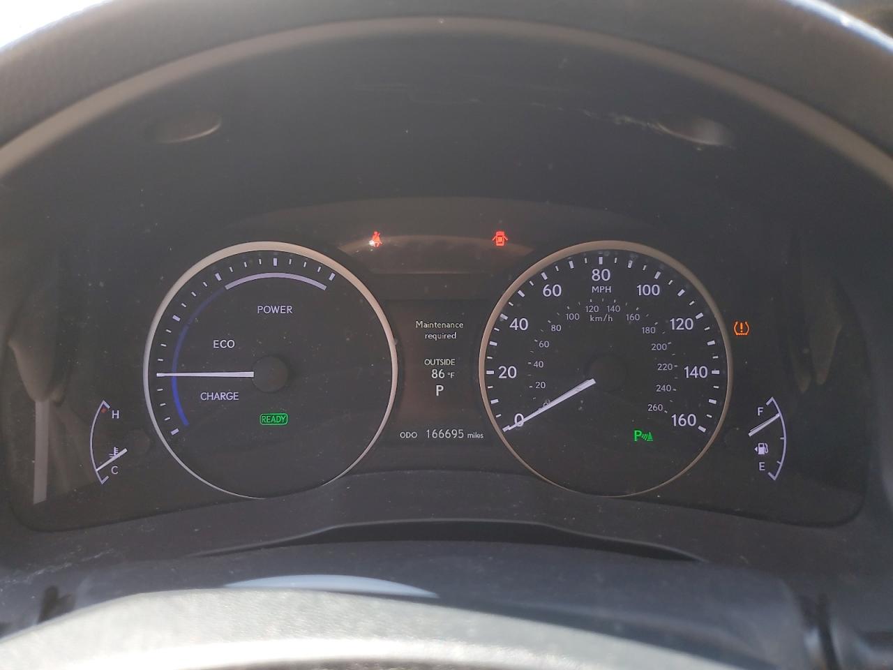 2014 Lexus Es 300h White vin: JTHBW1GG1E2058886 Damage: Warning - Tire Pressure, On, Unacceptable
