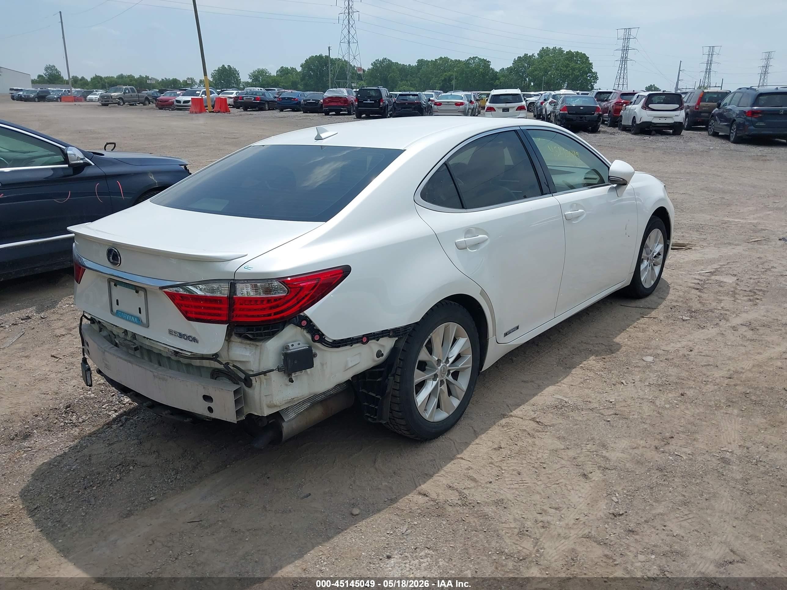 2013 Lexus Es 300h   White vin: JTHBW1GG2D2004169