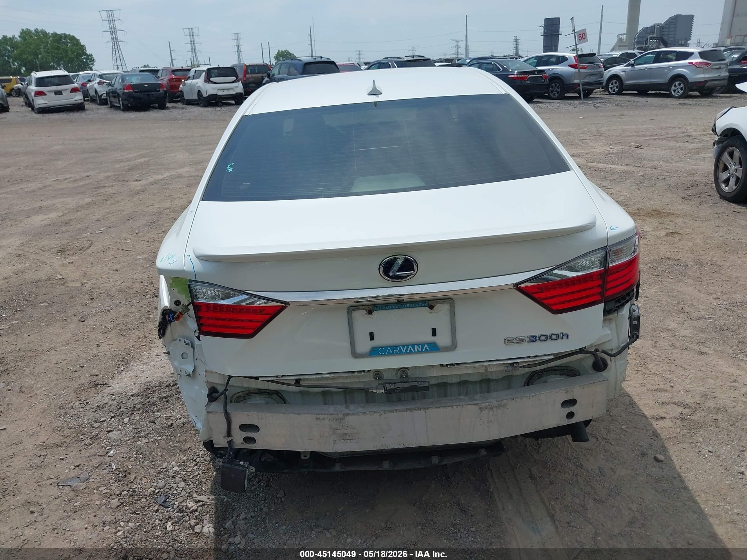 2013 Lexus Es 300h   White vin: JTHBW1GG2D2004169