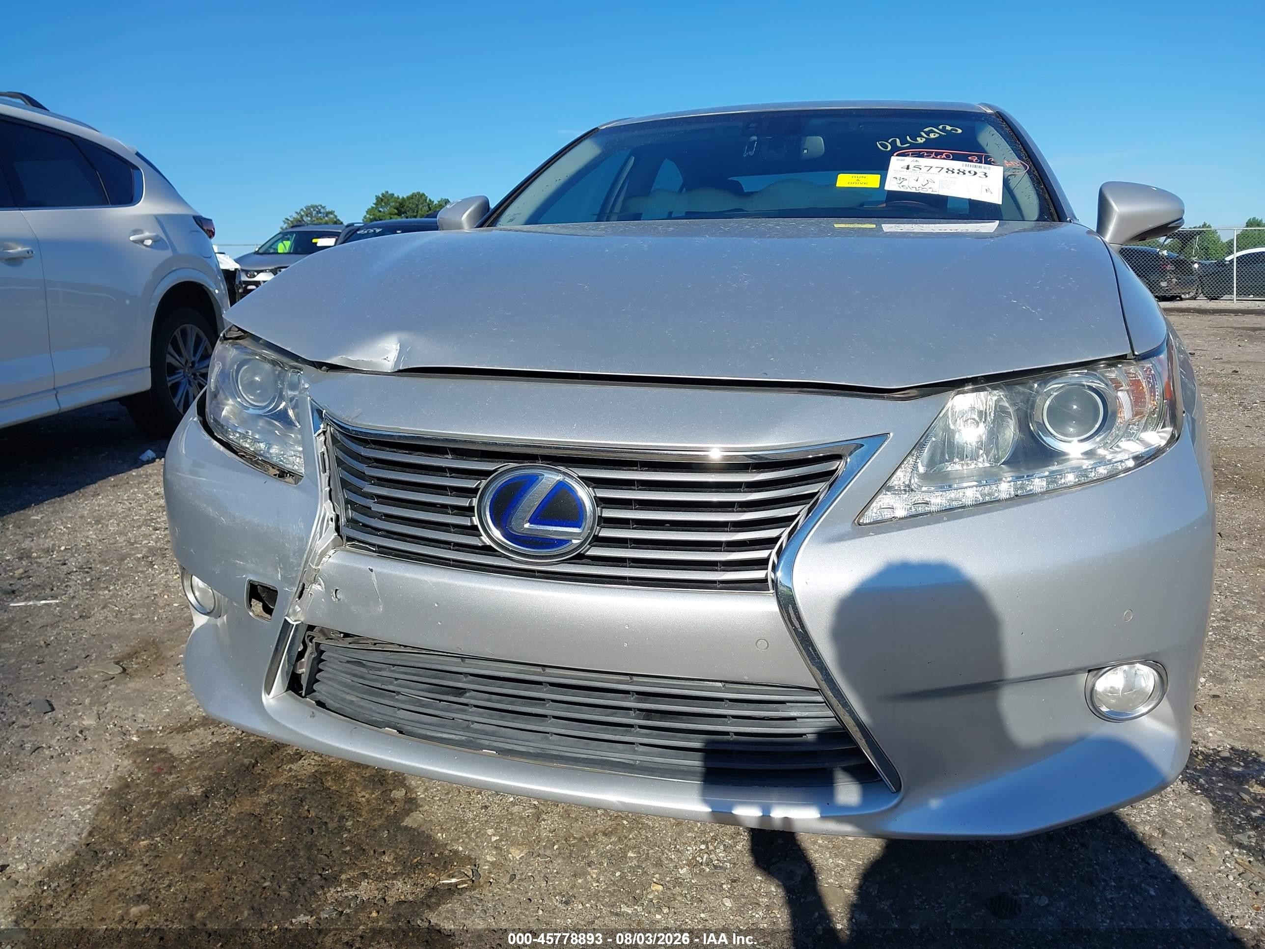 2013 Lexus Es 300h Silver vin: JTHBW1GG2D2026673